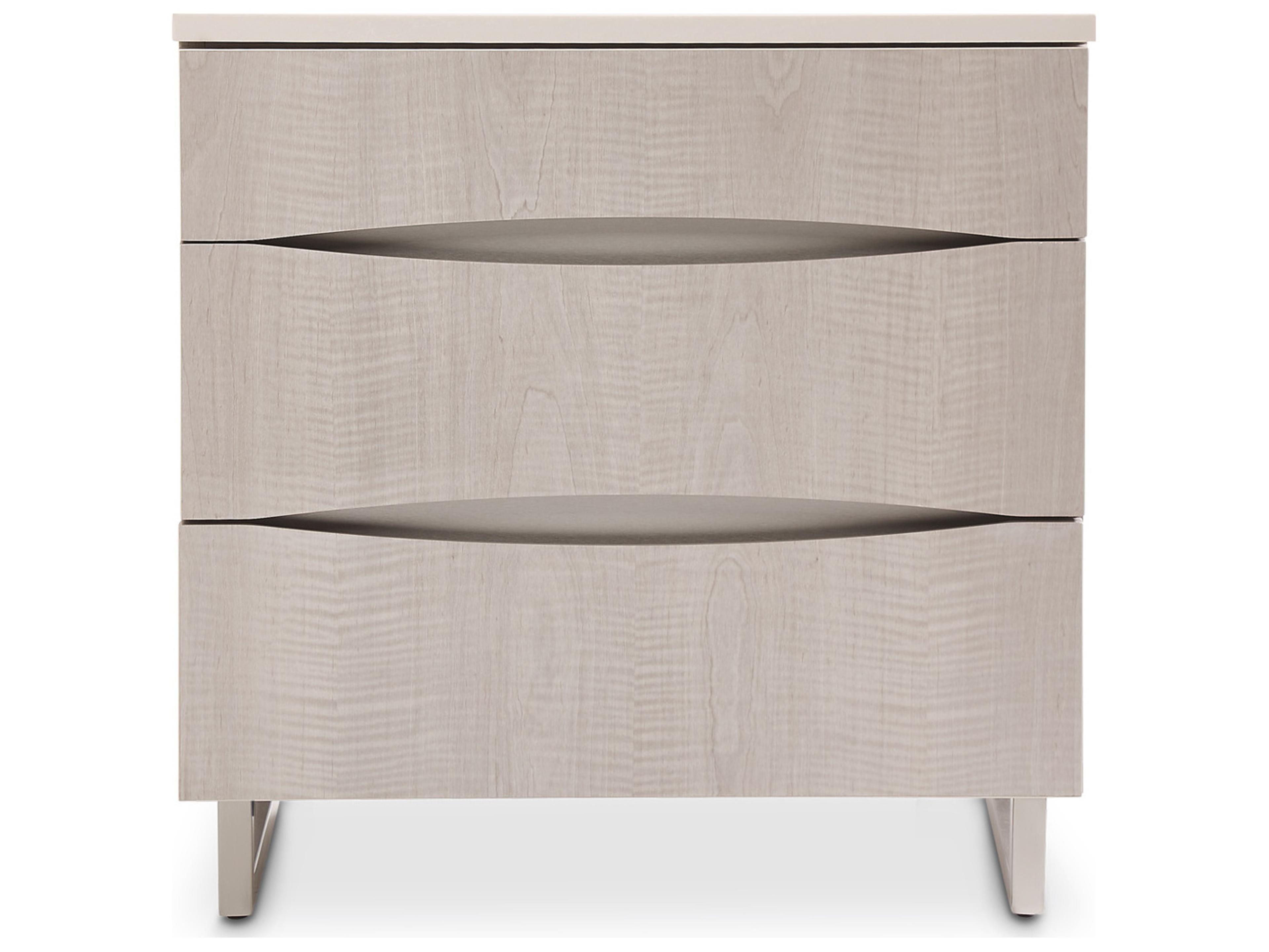 Luxecor Gilded 3-Drawers Gray Nightstand