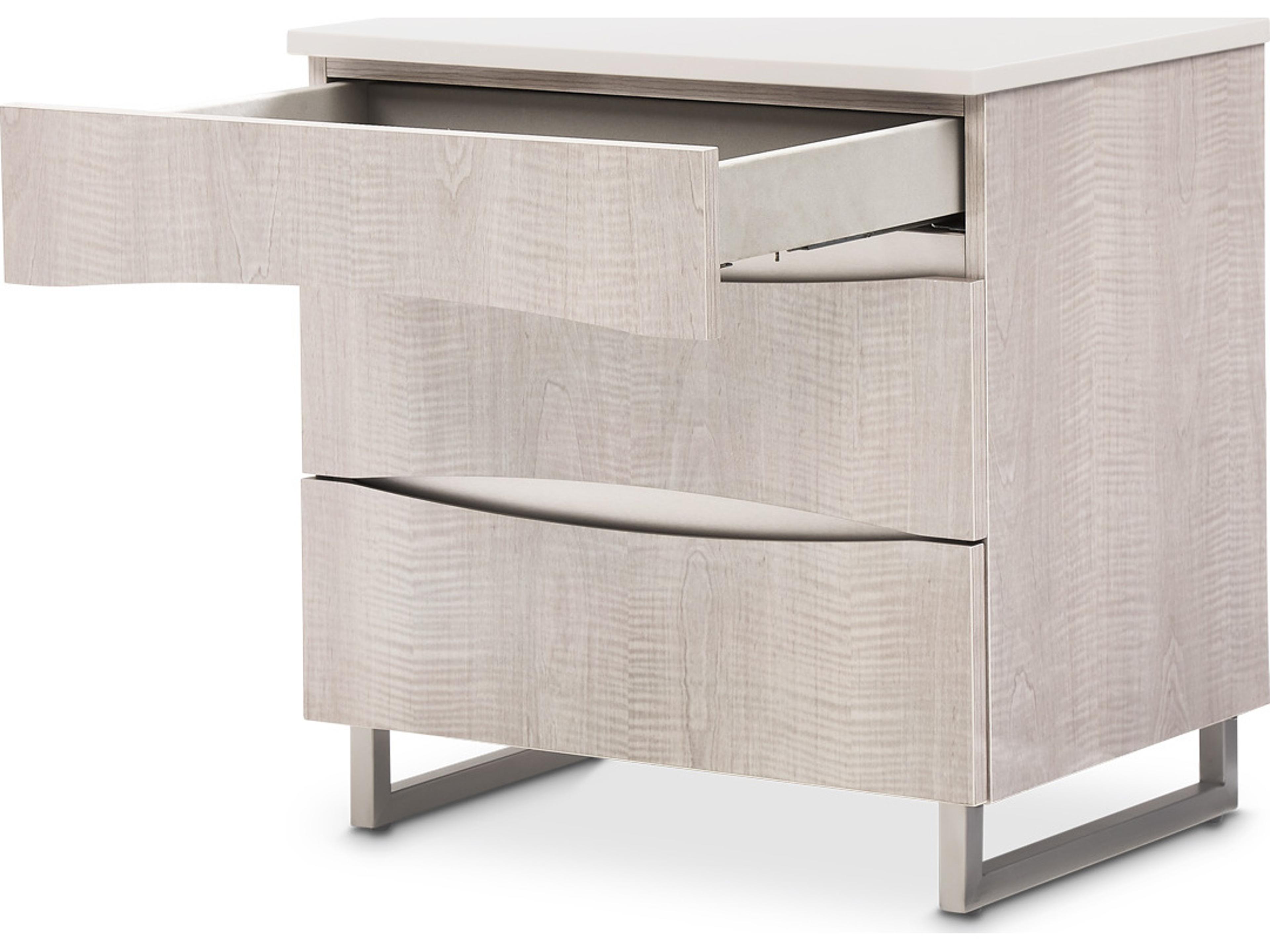 Luxecor Gilded 3-Drawers Gray Nightstand