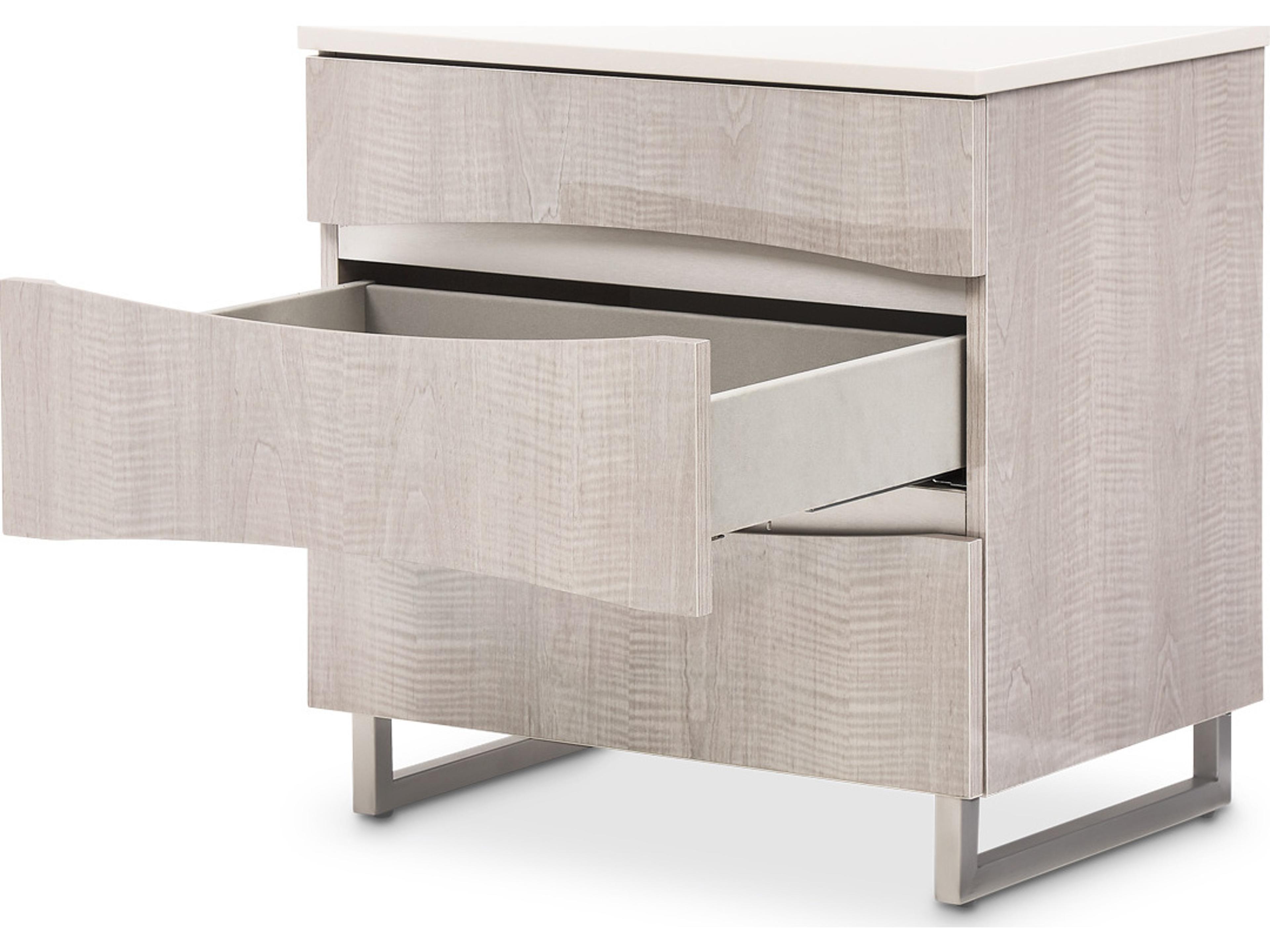 Luxecor Gilded 3-Drawers Gray Nightstand