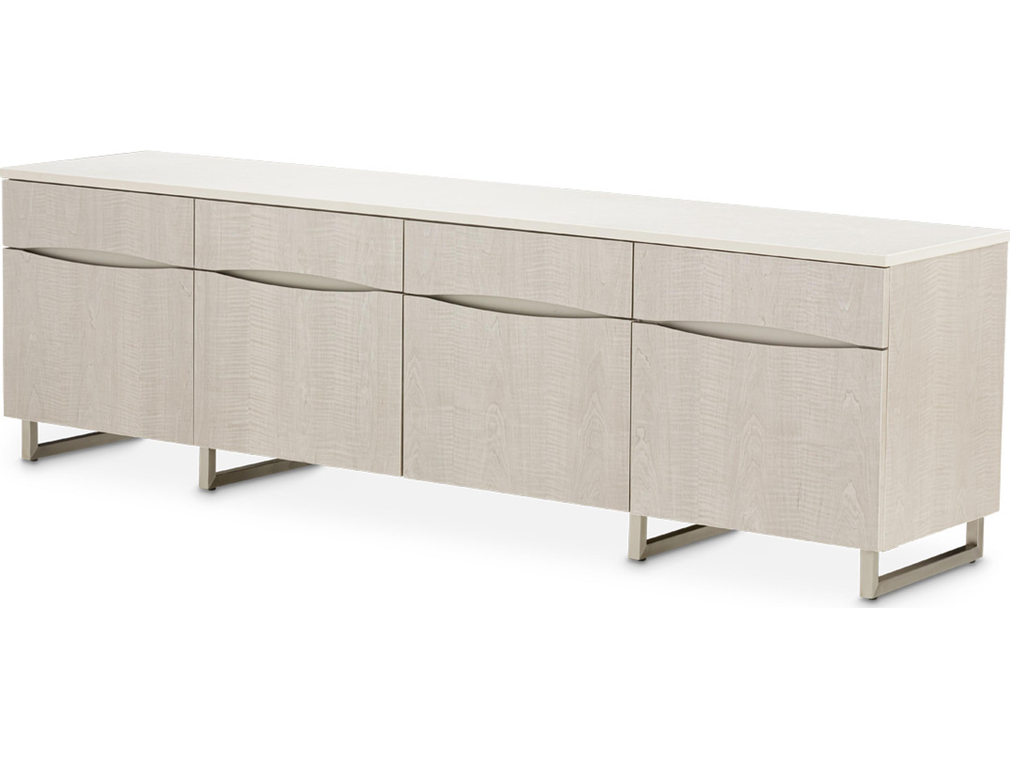 Marin 82-Inch Media Cabinet with Cultured Marble Top in Greige