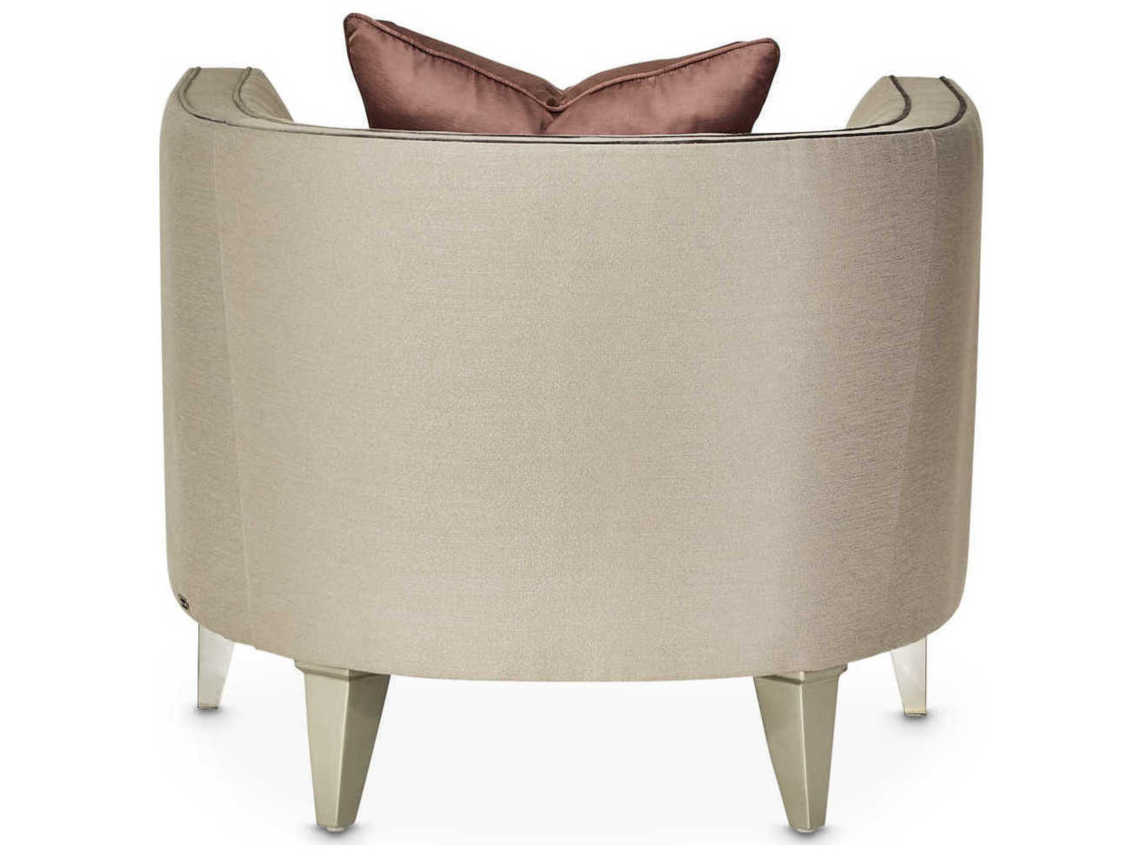 Michael Amini Linea Beige Fabric Accent Chair