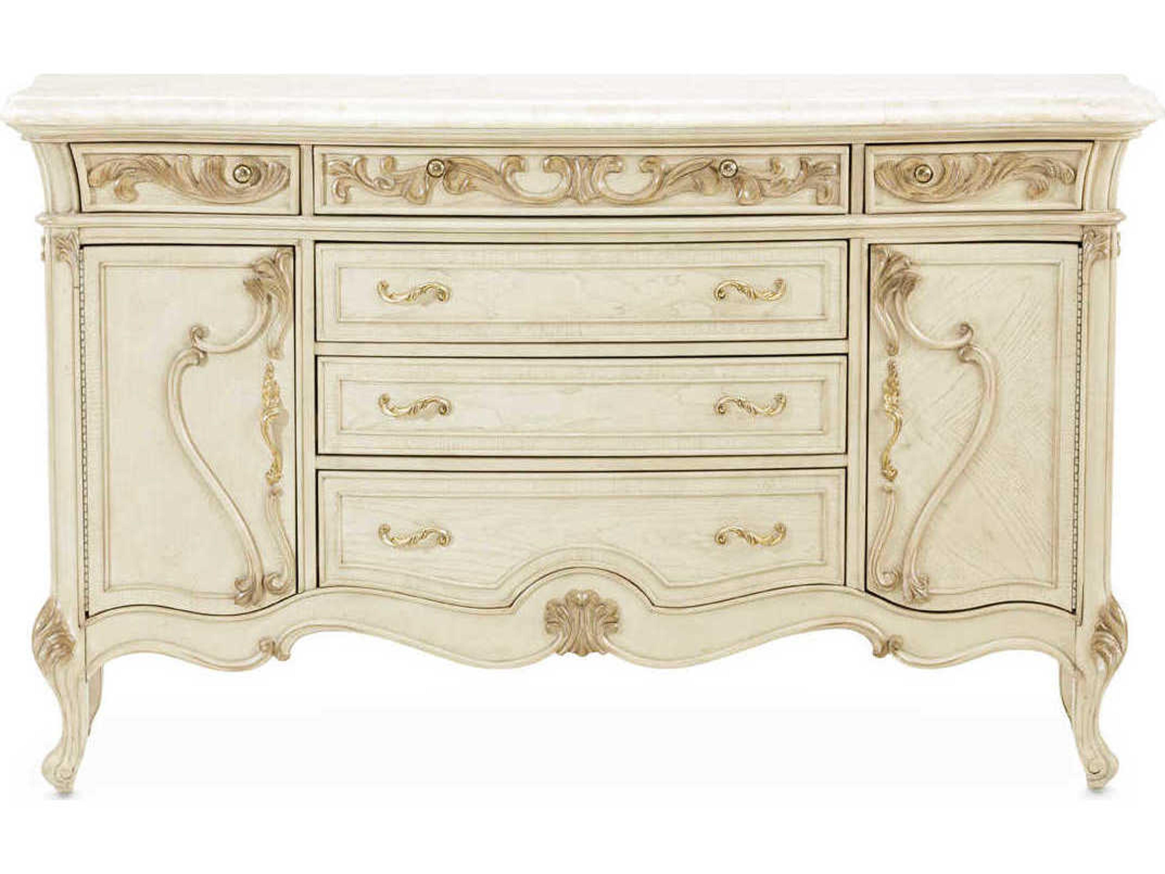 Luxecor Gilded 73" Poplar Wood Champagne Sideboard