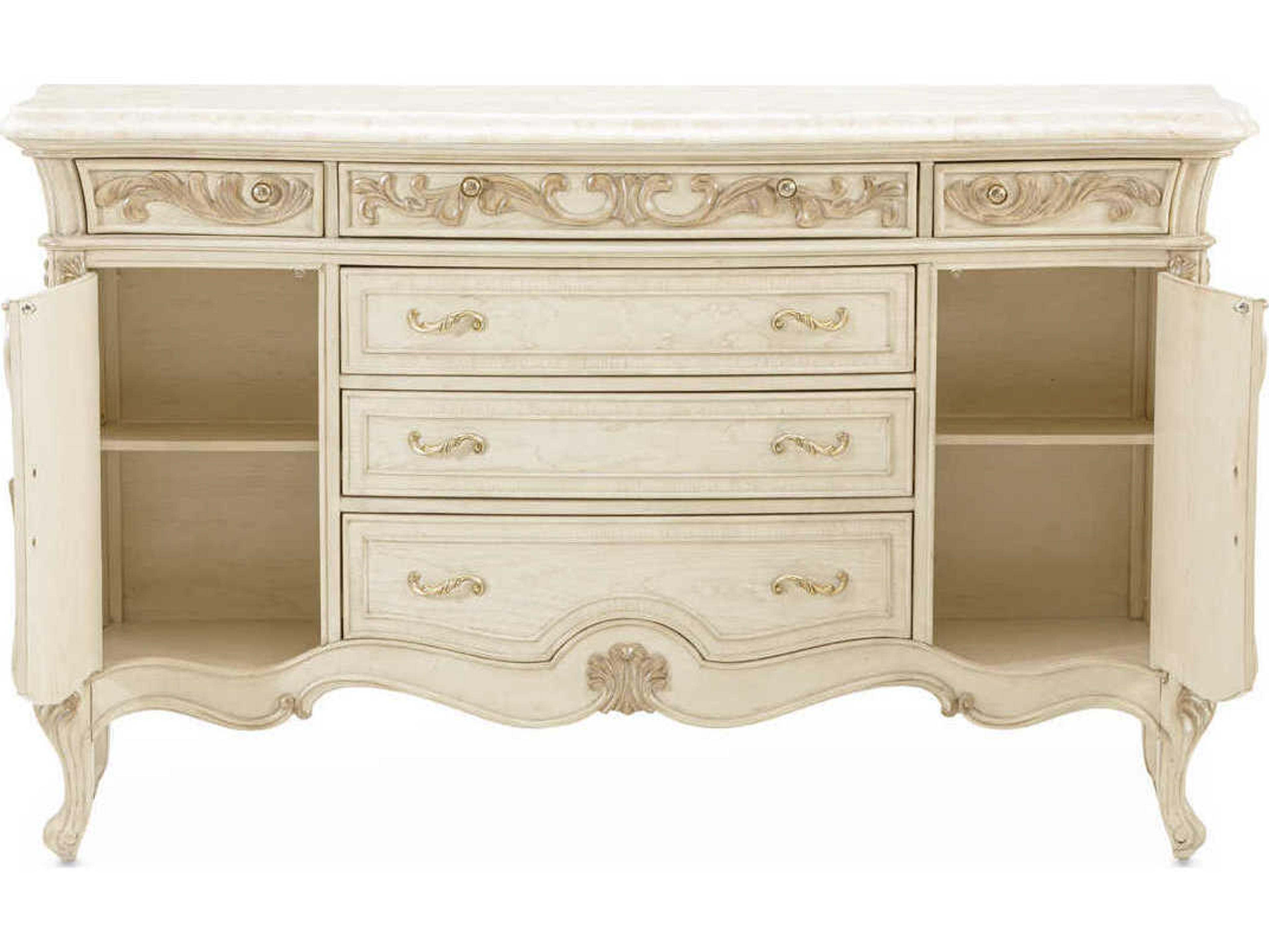 Luxecor Gilded 73" Poplar Wood Champagne Sideboard