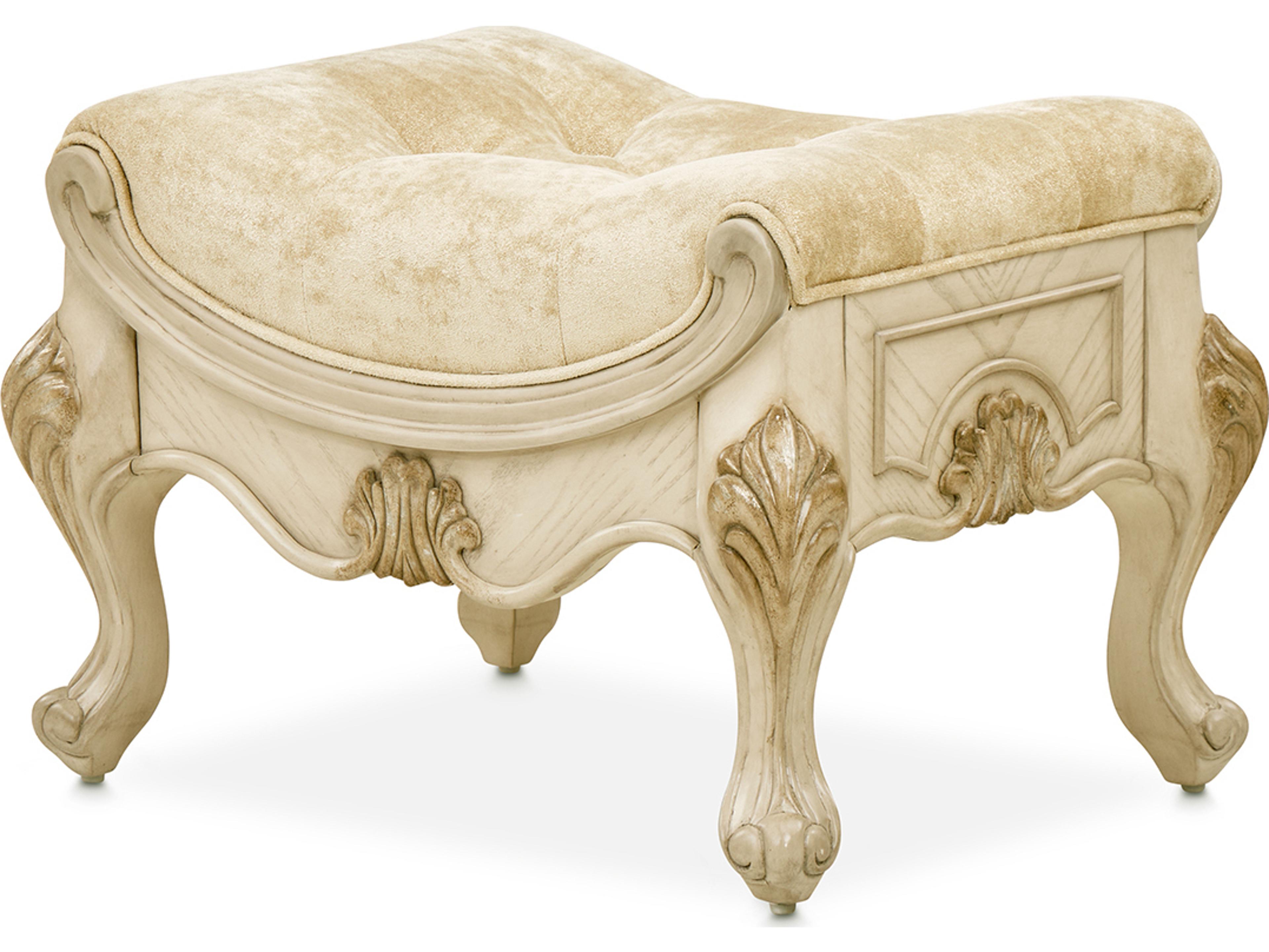 Luxecor Gilded Champagne Upholstered Accent Bench