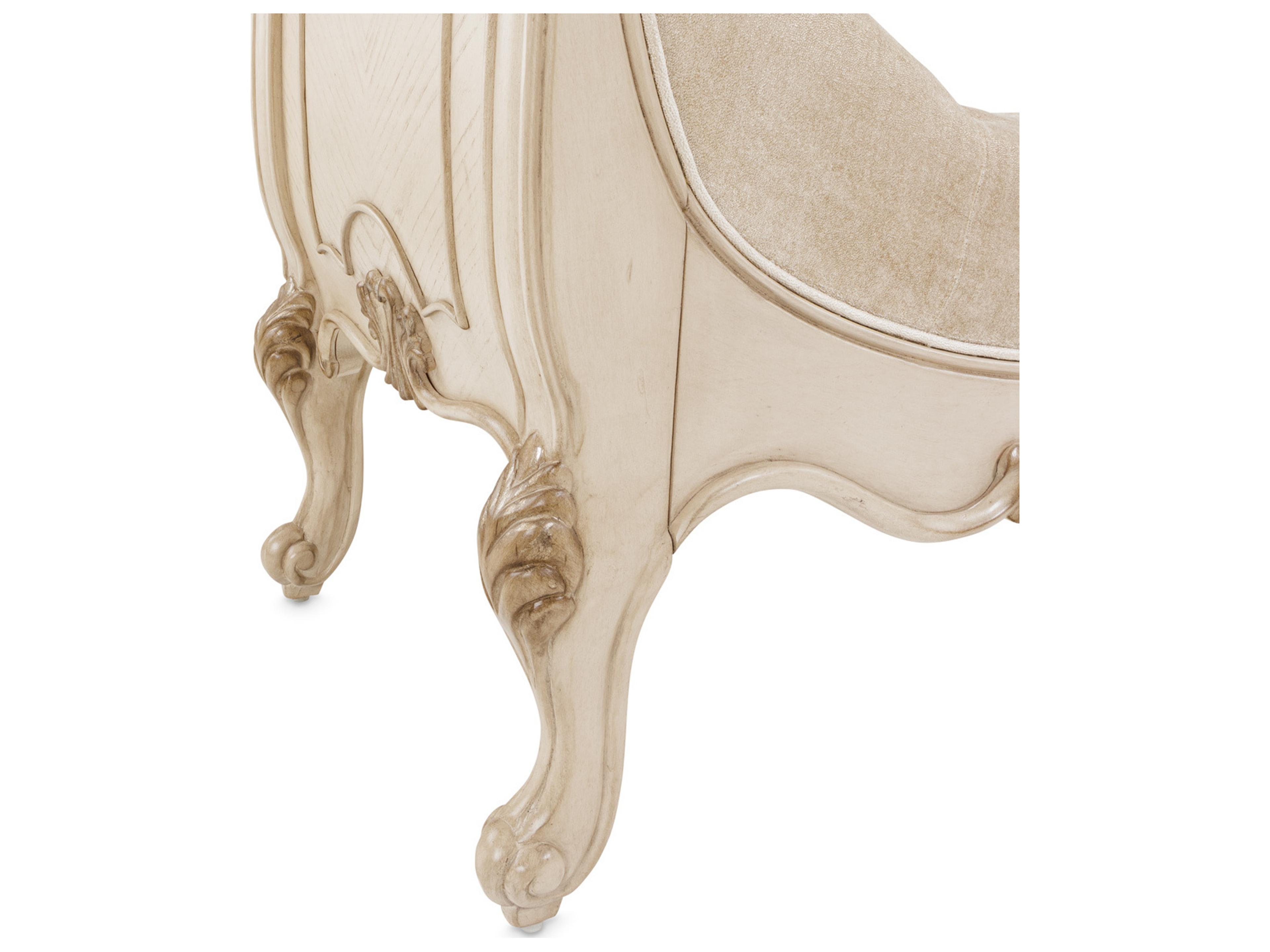 Michael Amini Platine De Royale Champagne Upholstered Accent Bench