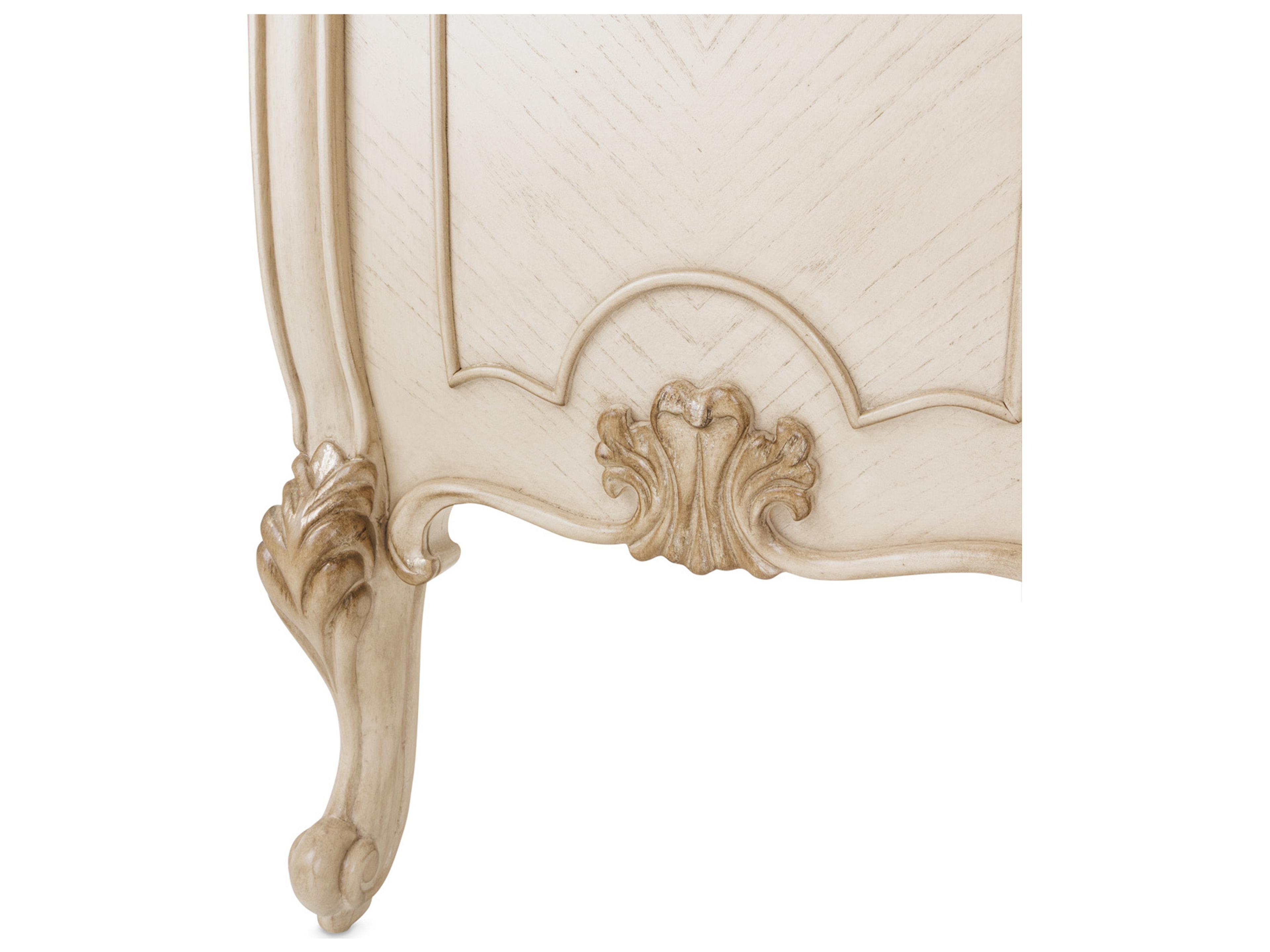 Michael Amini Platine De Royale Champagne Upholstered Accent Bench