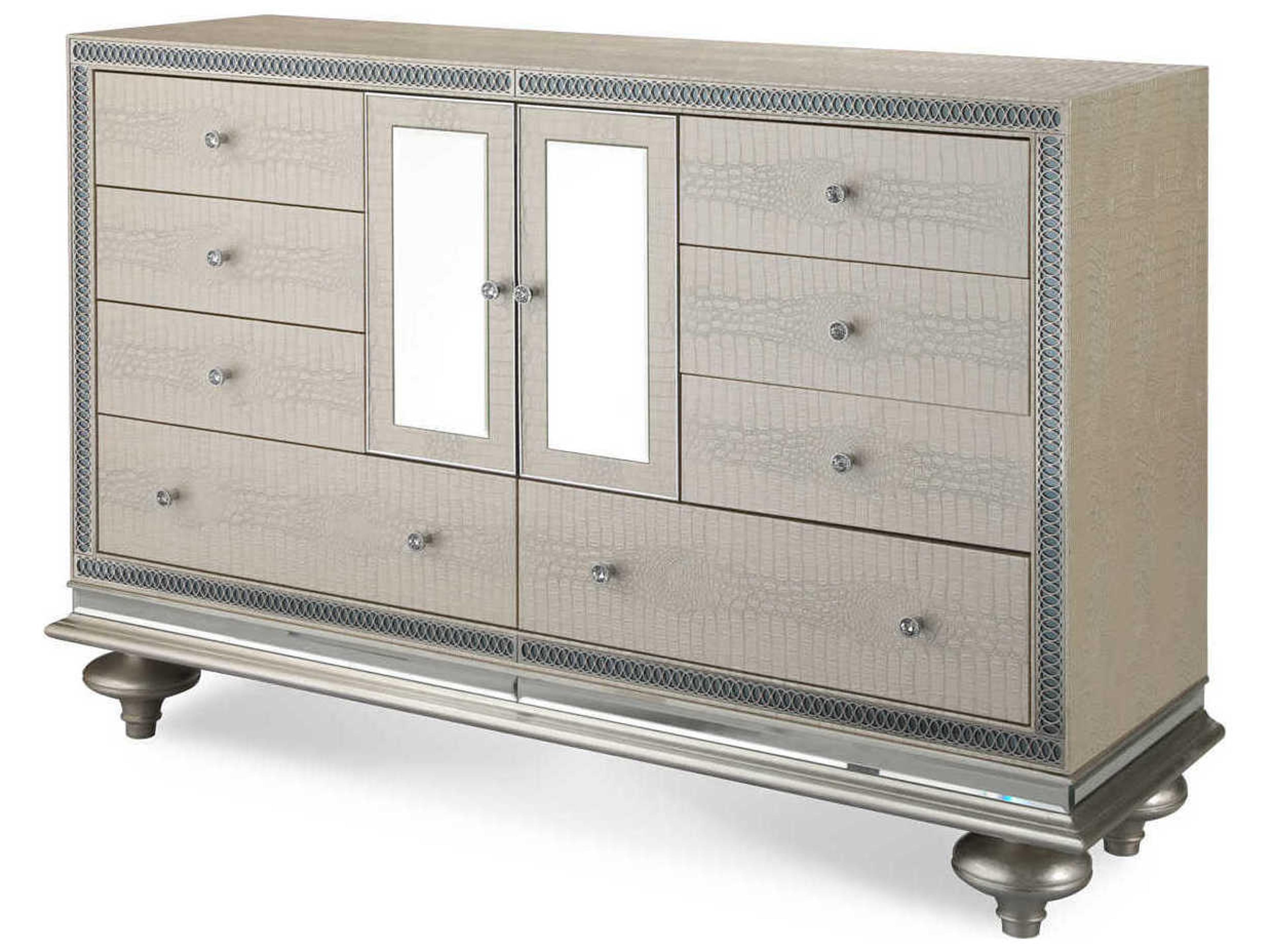 Hollywood Swank White Double Dresser