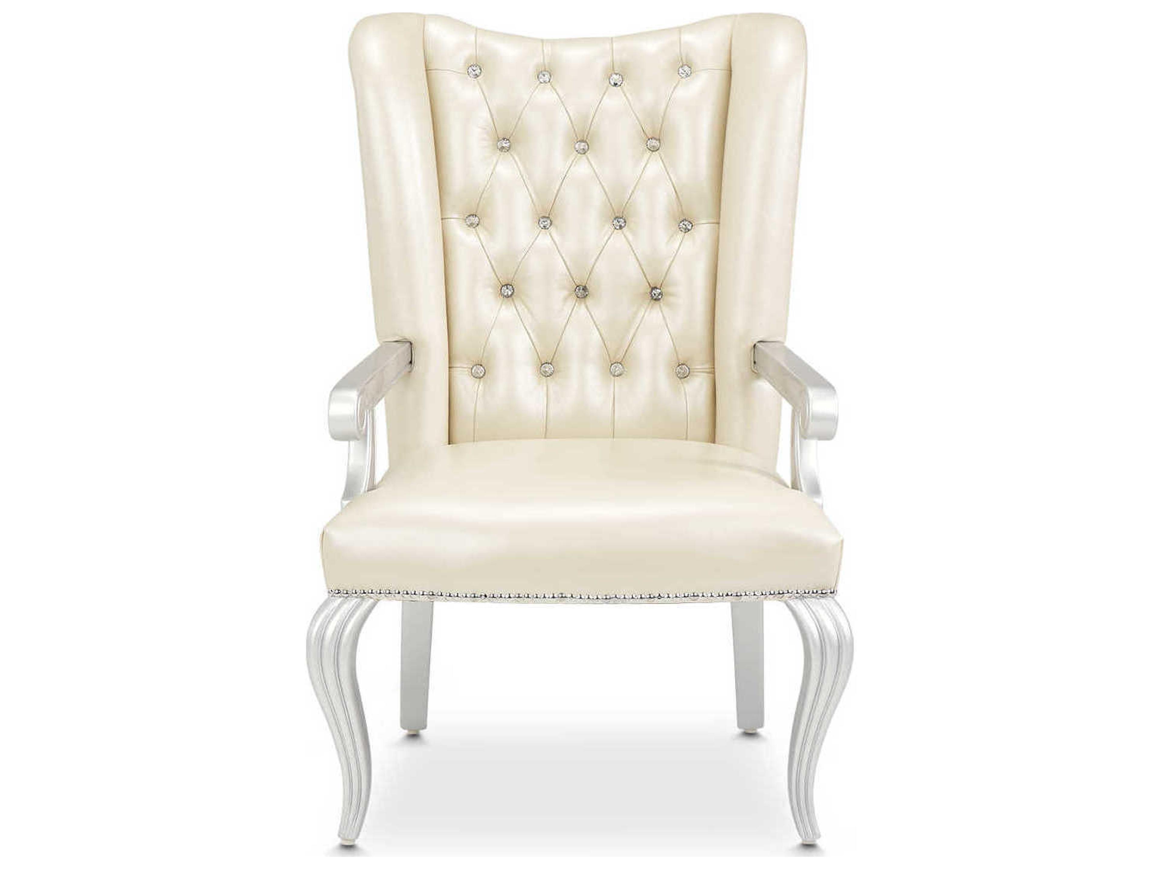 Luxecor Gilded White Leather Executive Desk Chair