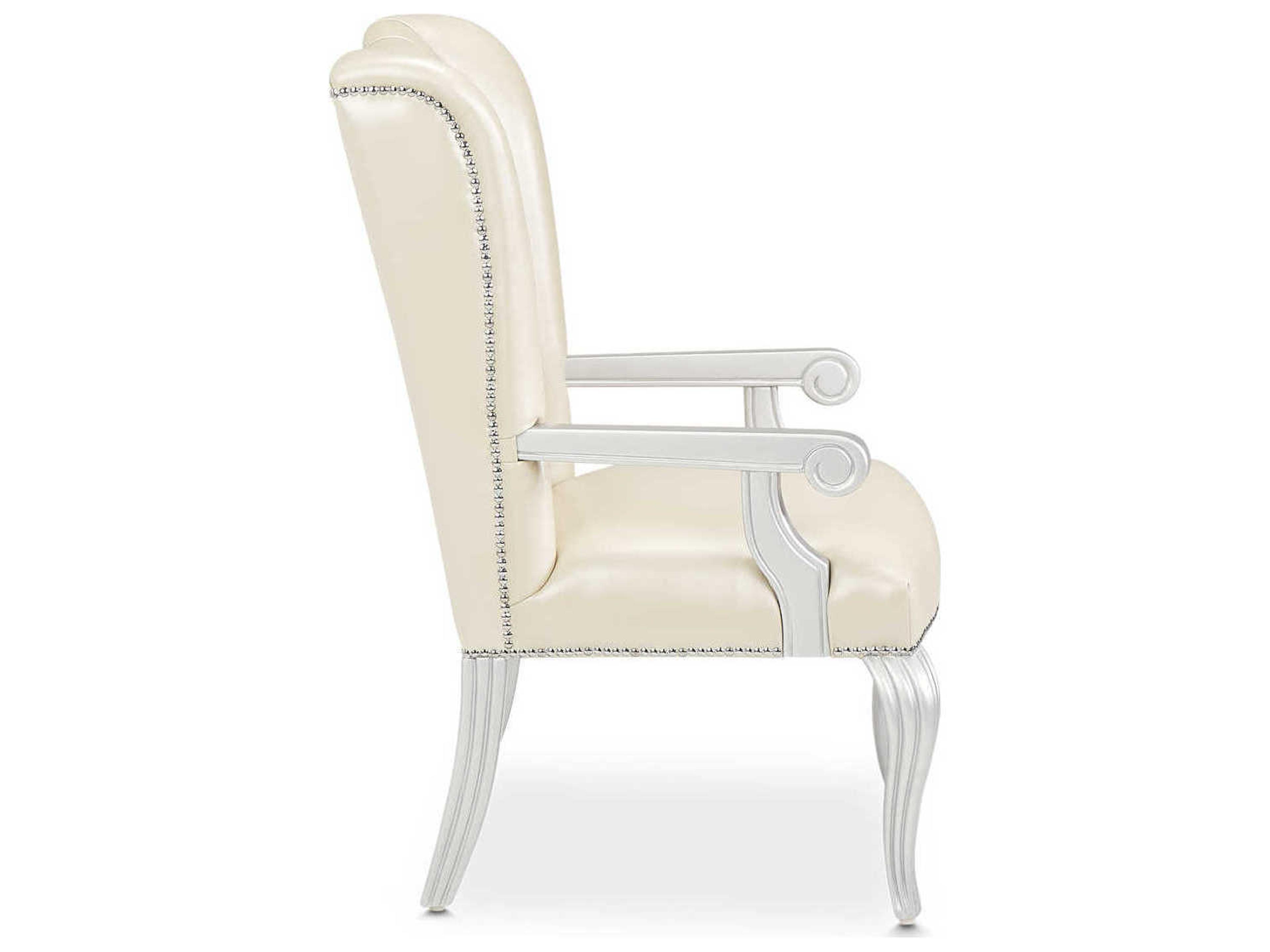 Luxecor Gilded White Leather Executive Desk Chair