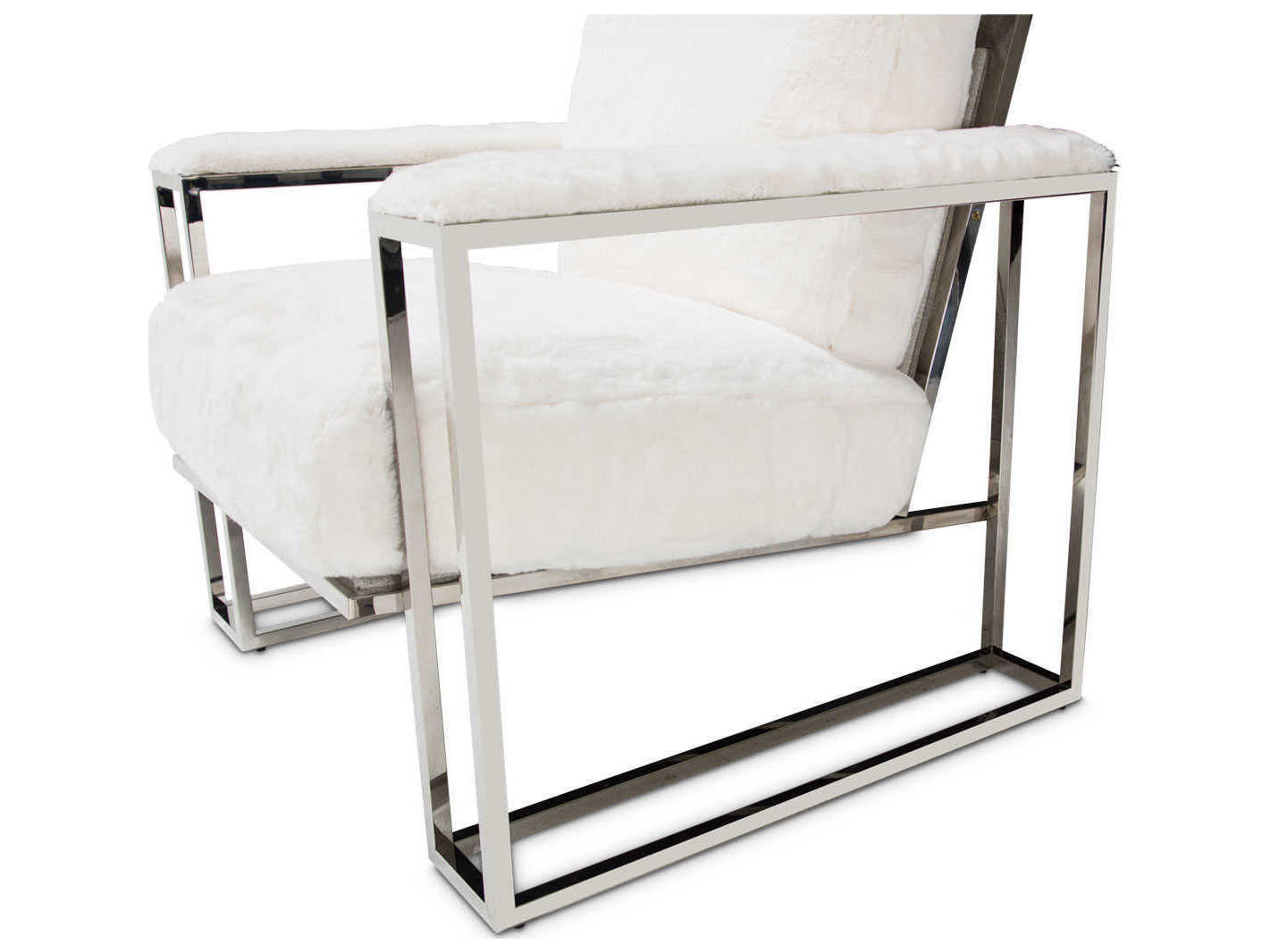 Luxecor Gilded White Fabric Accent Chair