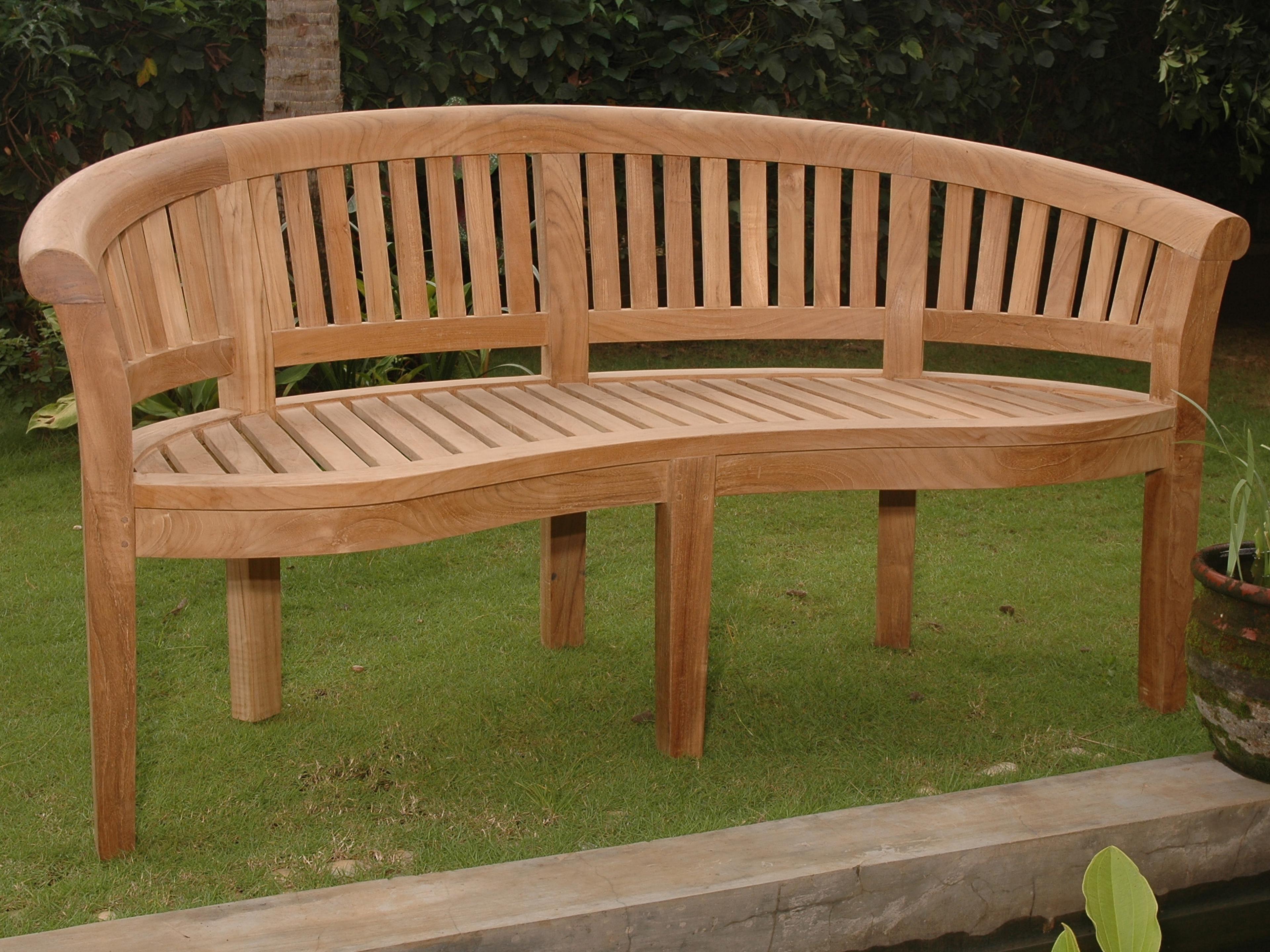 Anderson Teak Curve 3 Seater Patio Bench Extra Thick Wood