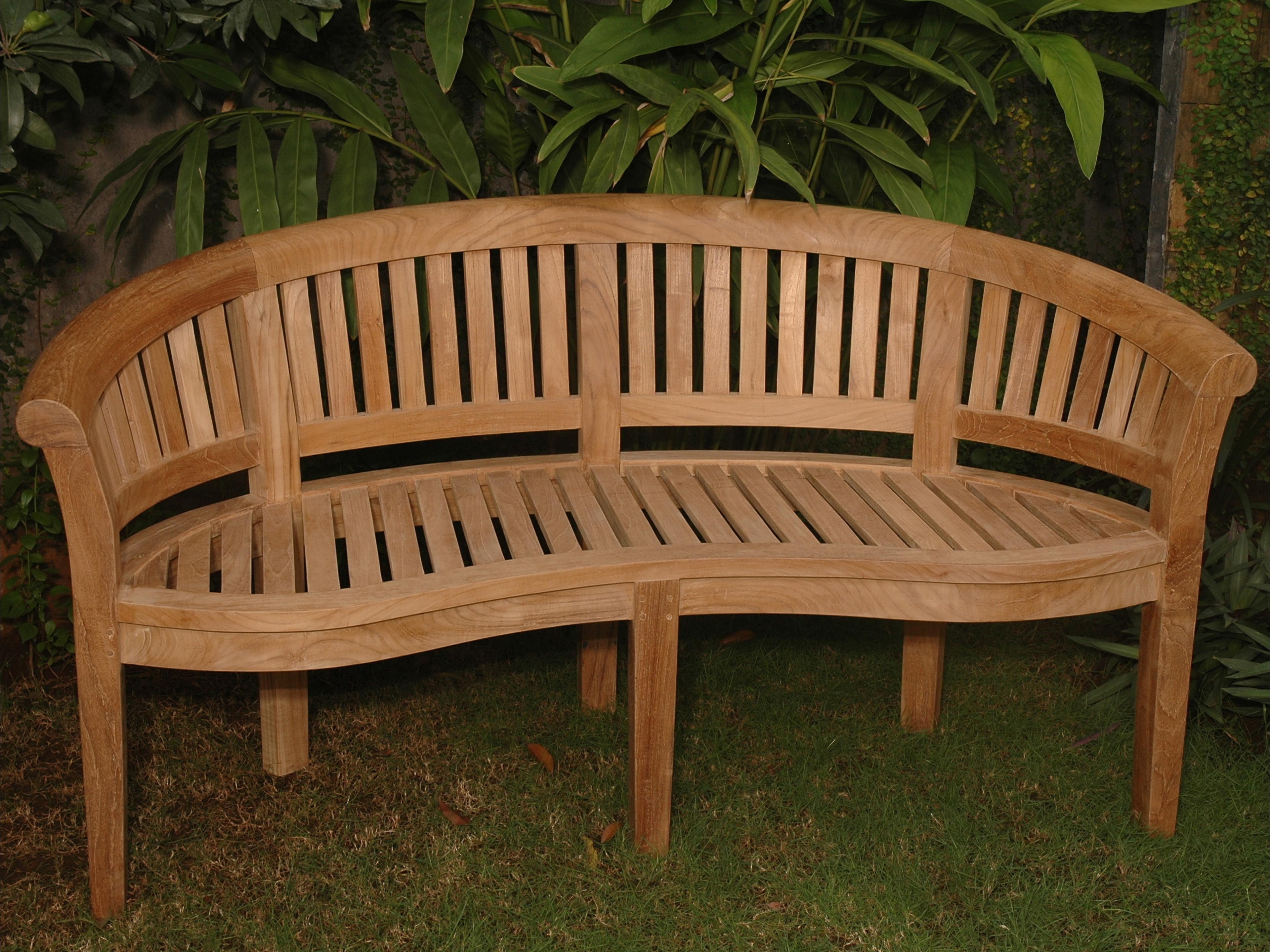 Anderson Teak Curve 3 Seater Patio Bench Extra Thick Wood