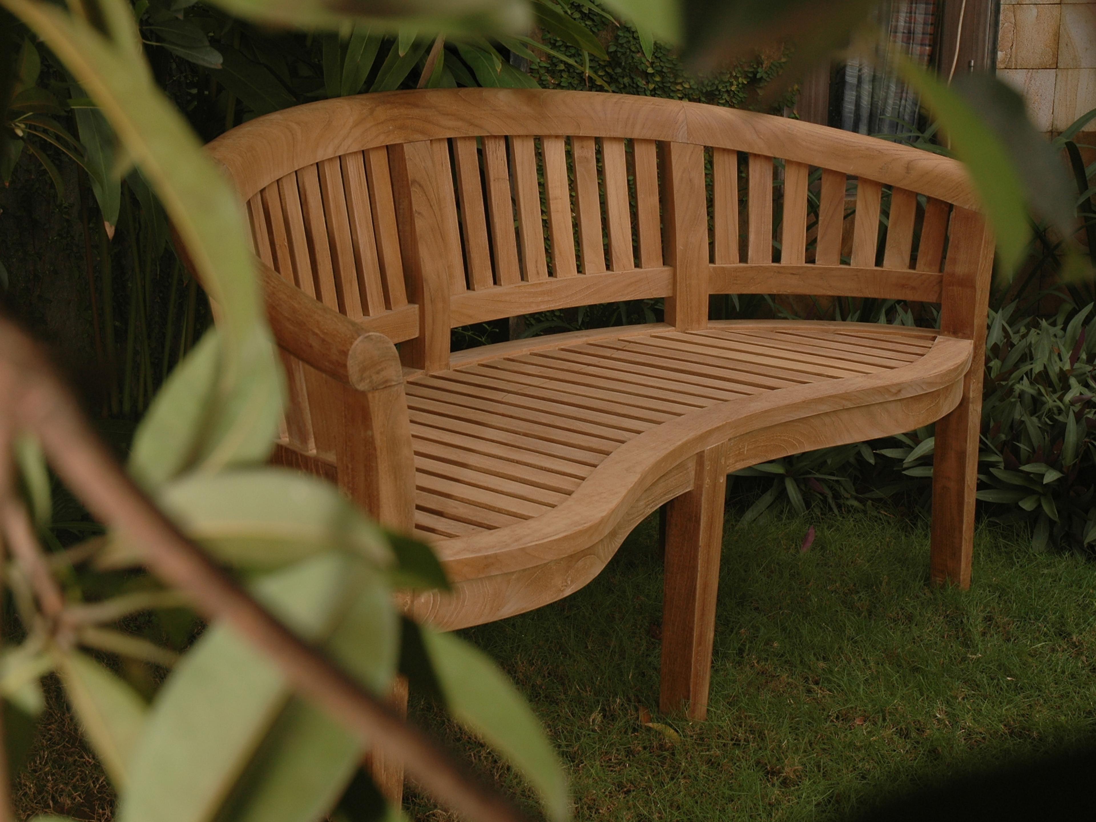 Anderson Teak Curve 3 Seater Patio Bench Extra Thick Wood