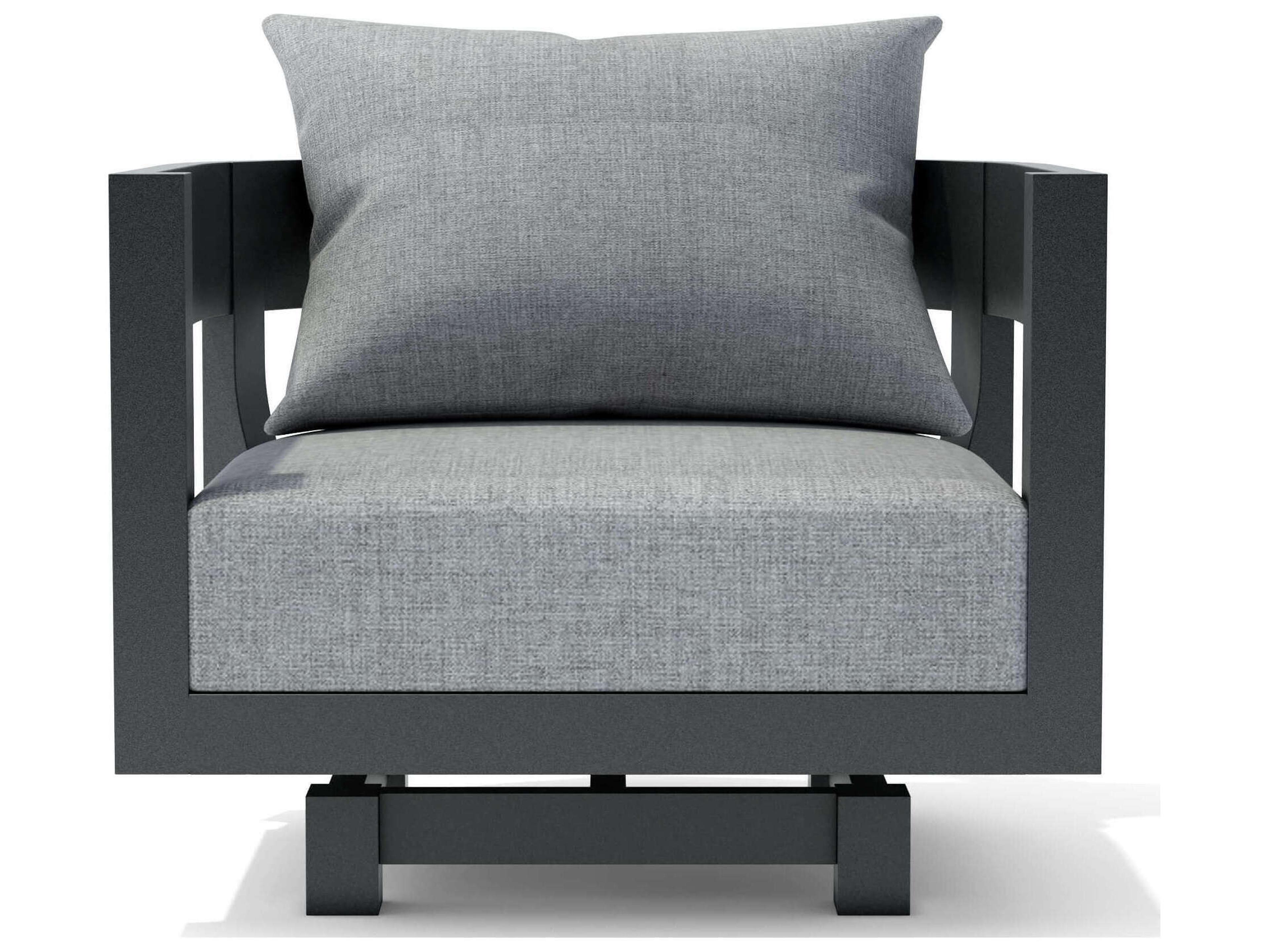 Anderson Teak Coronado Aluminum Dark Grey Swivel Outdoor Patio Lounge Chair