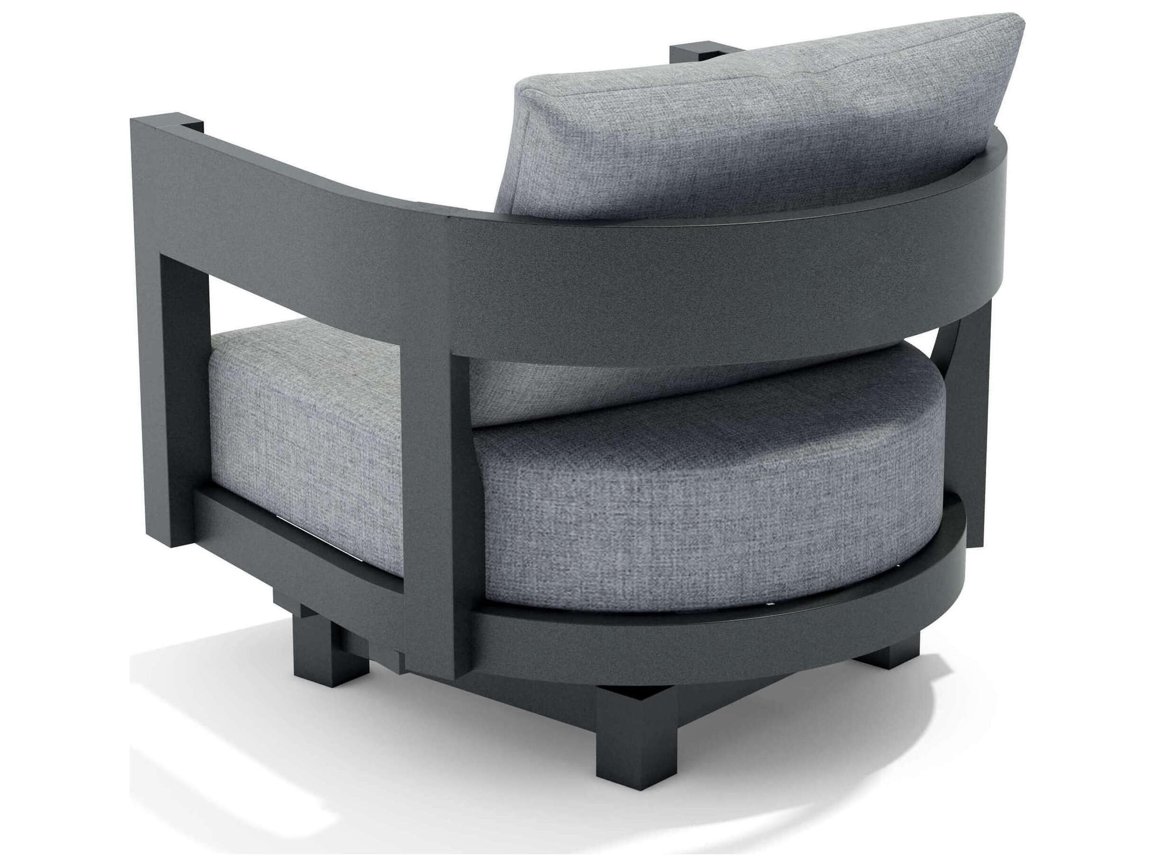 Anderson Teak Coronado Aluminum Dark Grey Swivel Outdoor Patio Lounge Chair