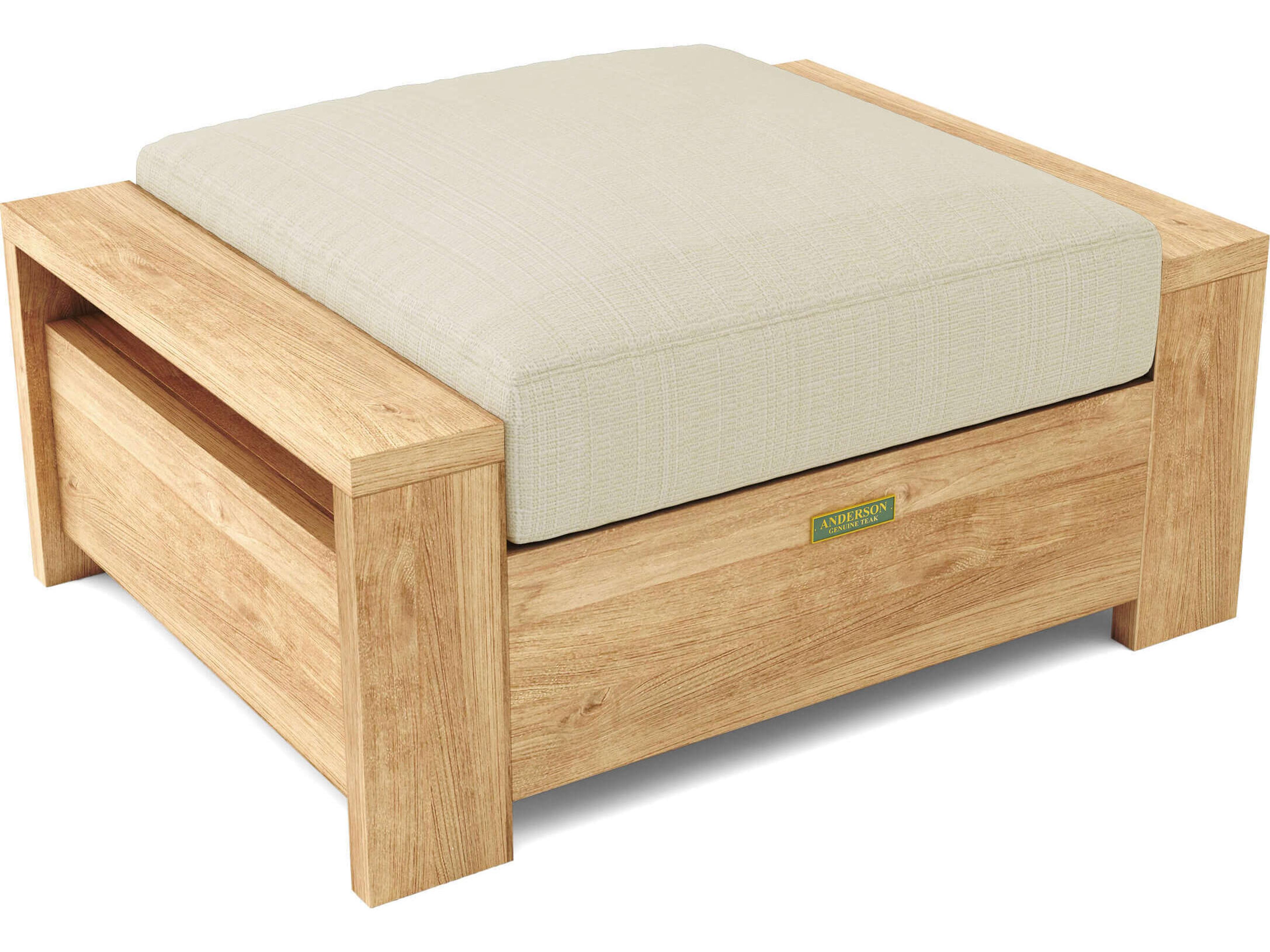 Anderson Teak Madera Deep Seating Teak Outdoor Patio Ottoman