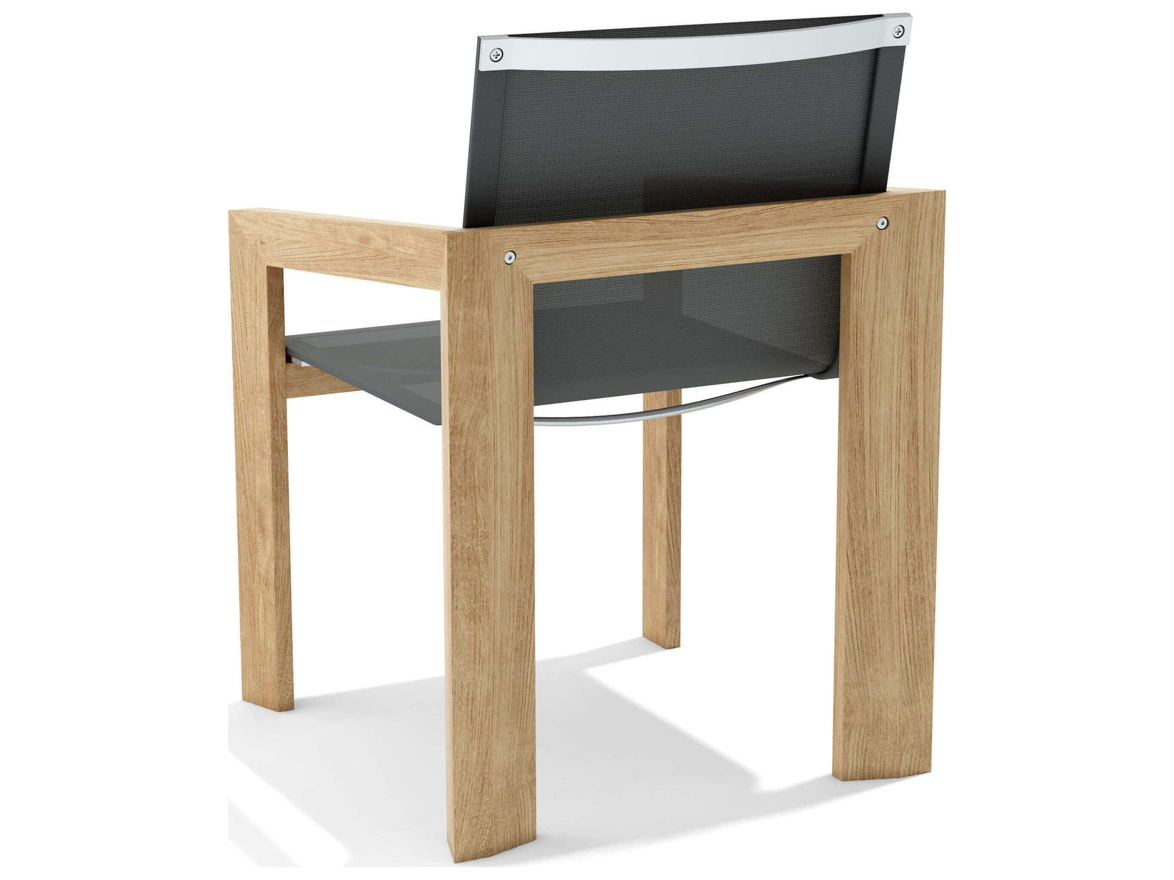 Anderson Teak Smyrna Natural Sling Outdoor Dining Arm Chair