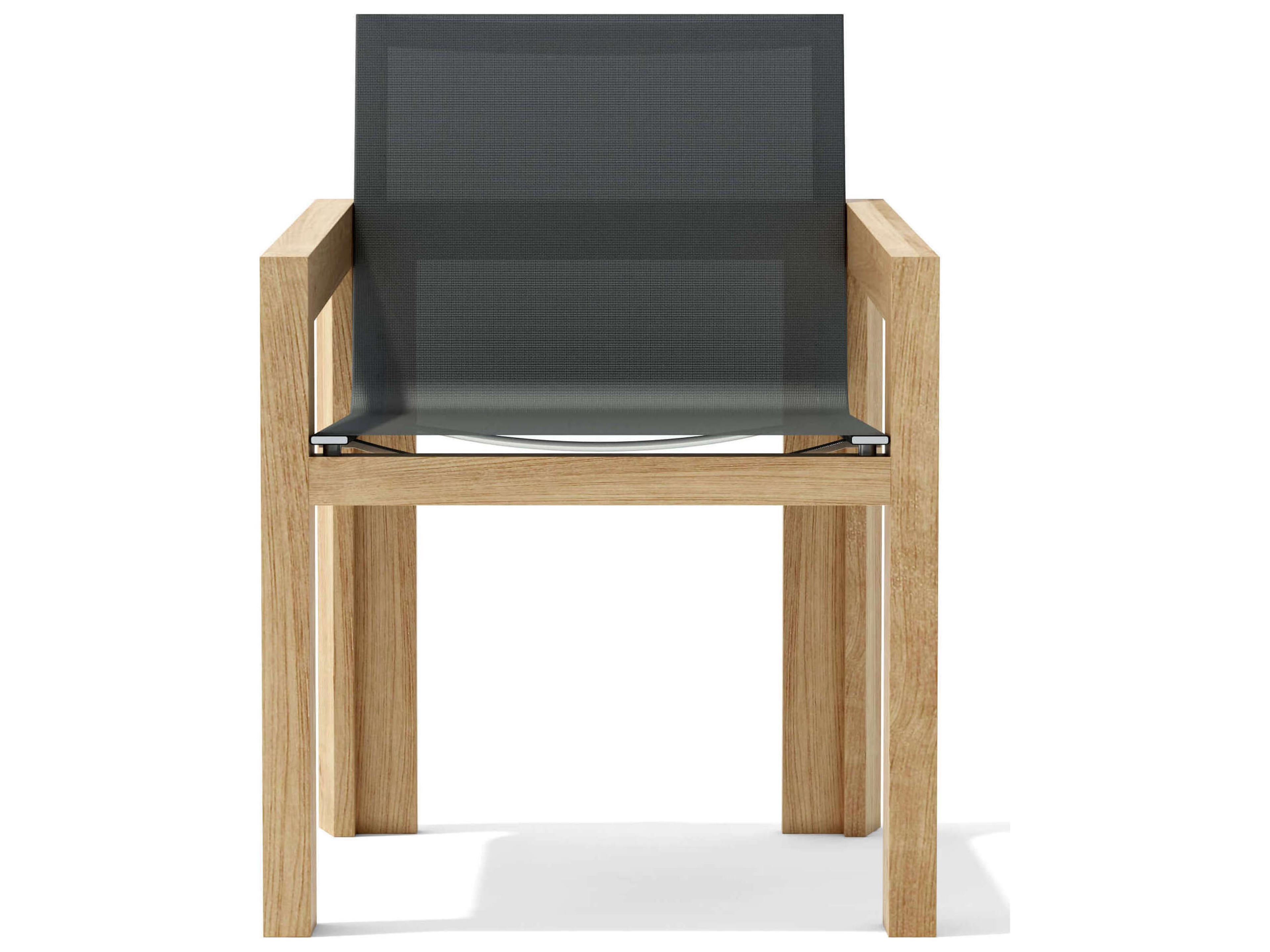 Anderson Teak Smyrna Natural Sling Outdoor Dining Arm Chair