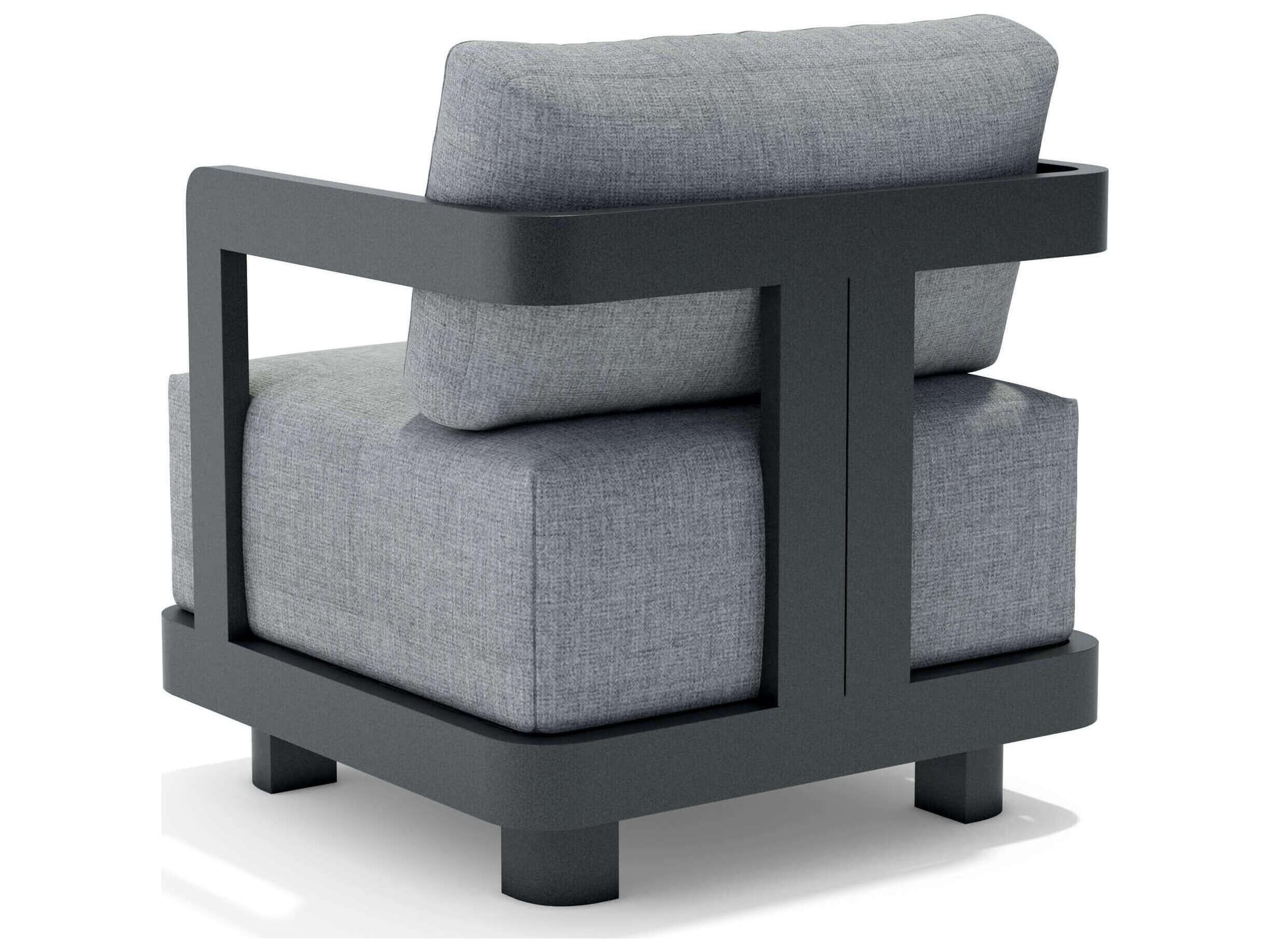 Anderson Teak Granada Aluminum Dark Grey Deep Seating Outdoor Lounge Chair