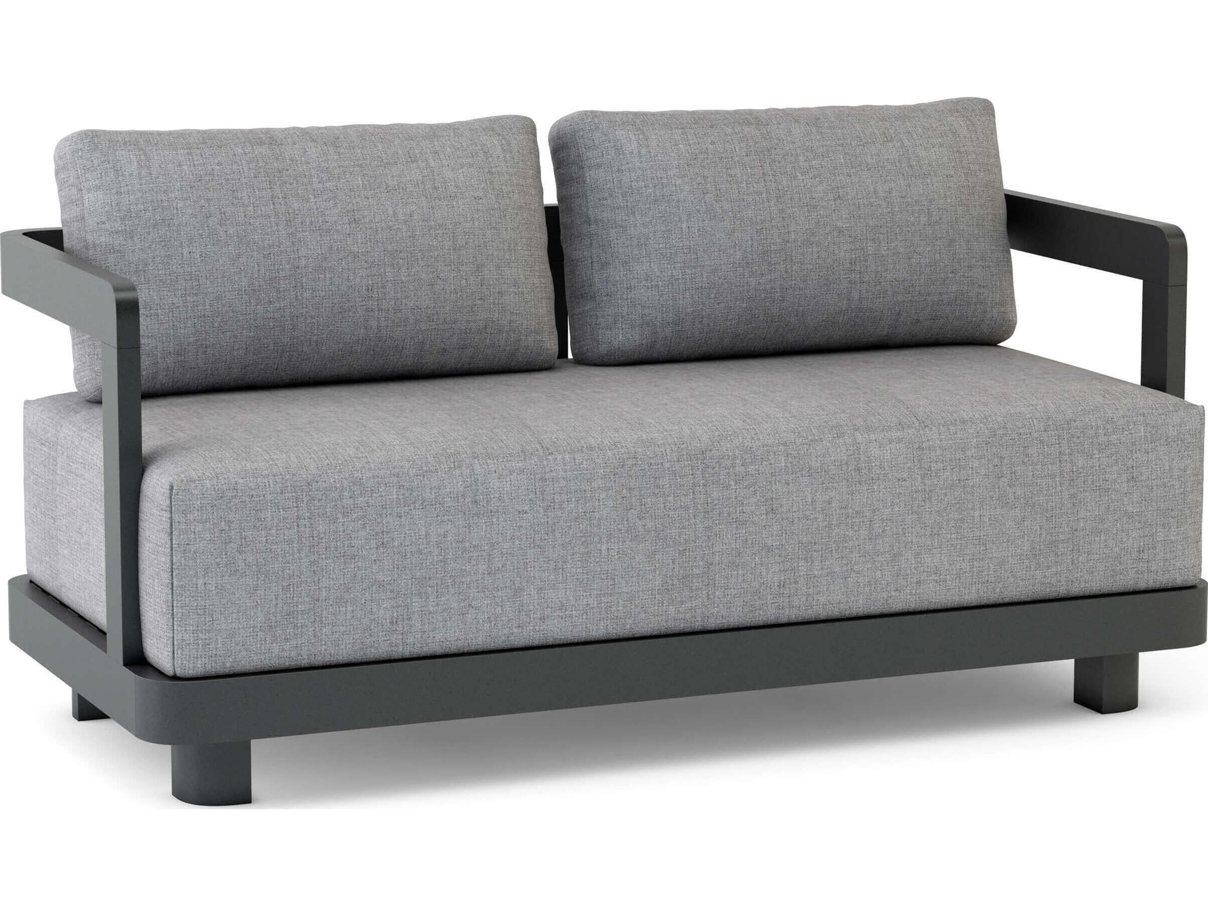 Granada Aluminum Dark Grey Deep Seating Outdoor Loveseat