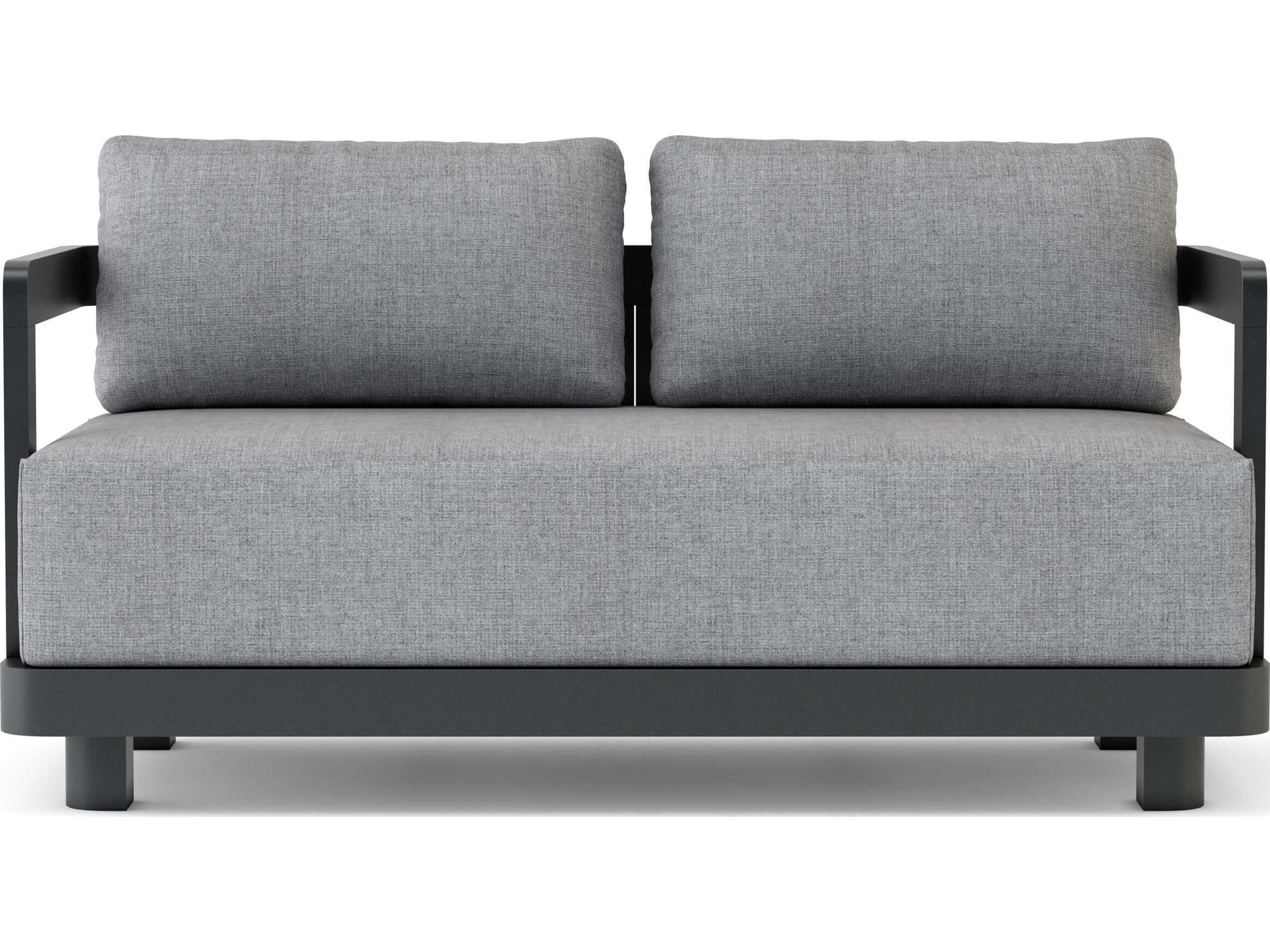 Anderson Teak Granada Aluminum Dark Grey Deep Seating Outdoor Loveseat