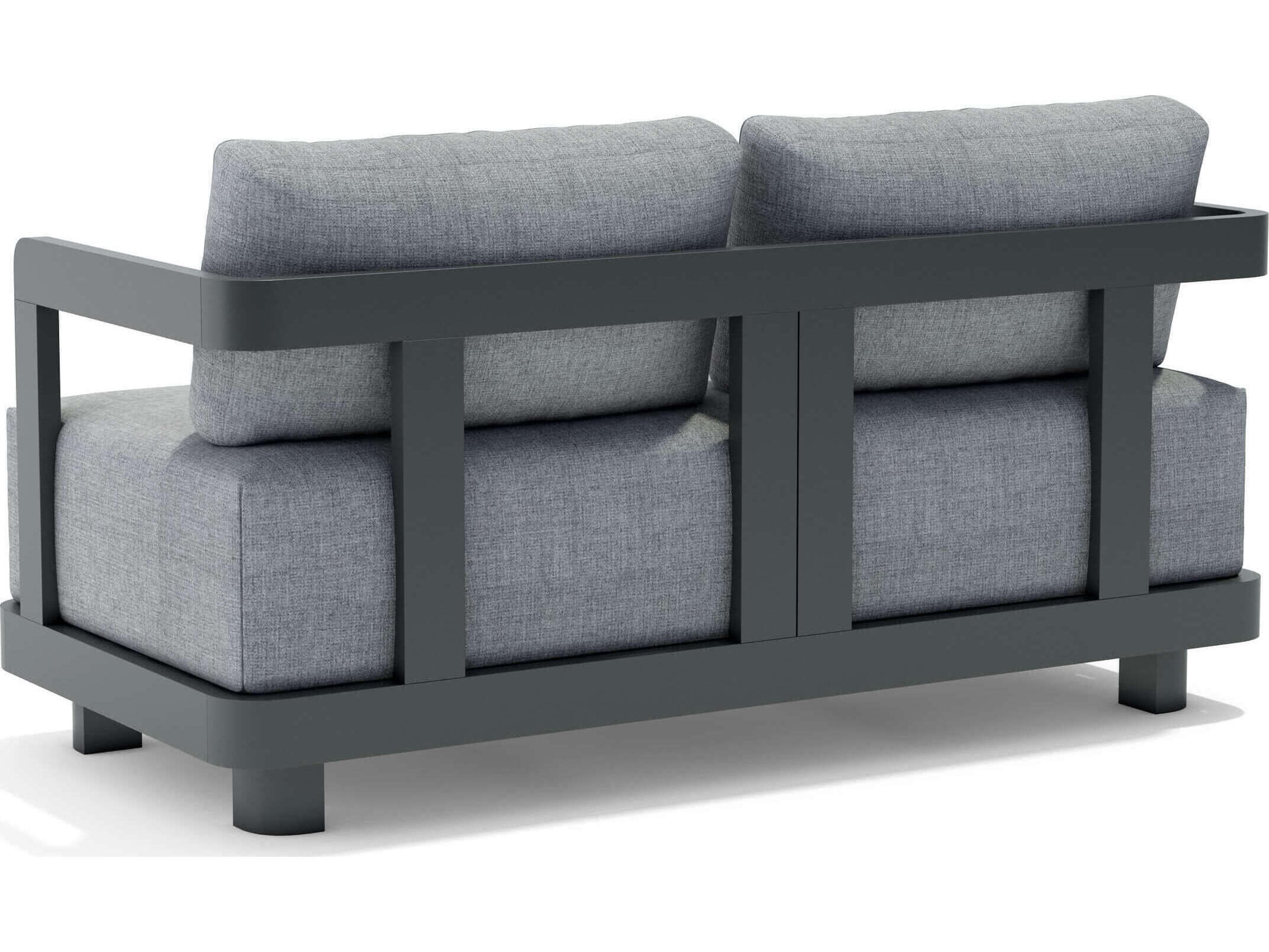 Anderson Teak Granada Aluminum Dark Grey Deep Seating Outdoor Loveseat