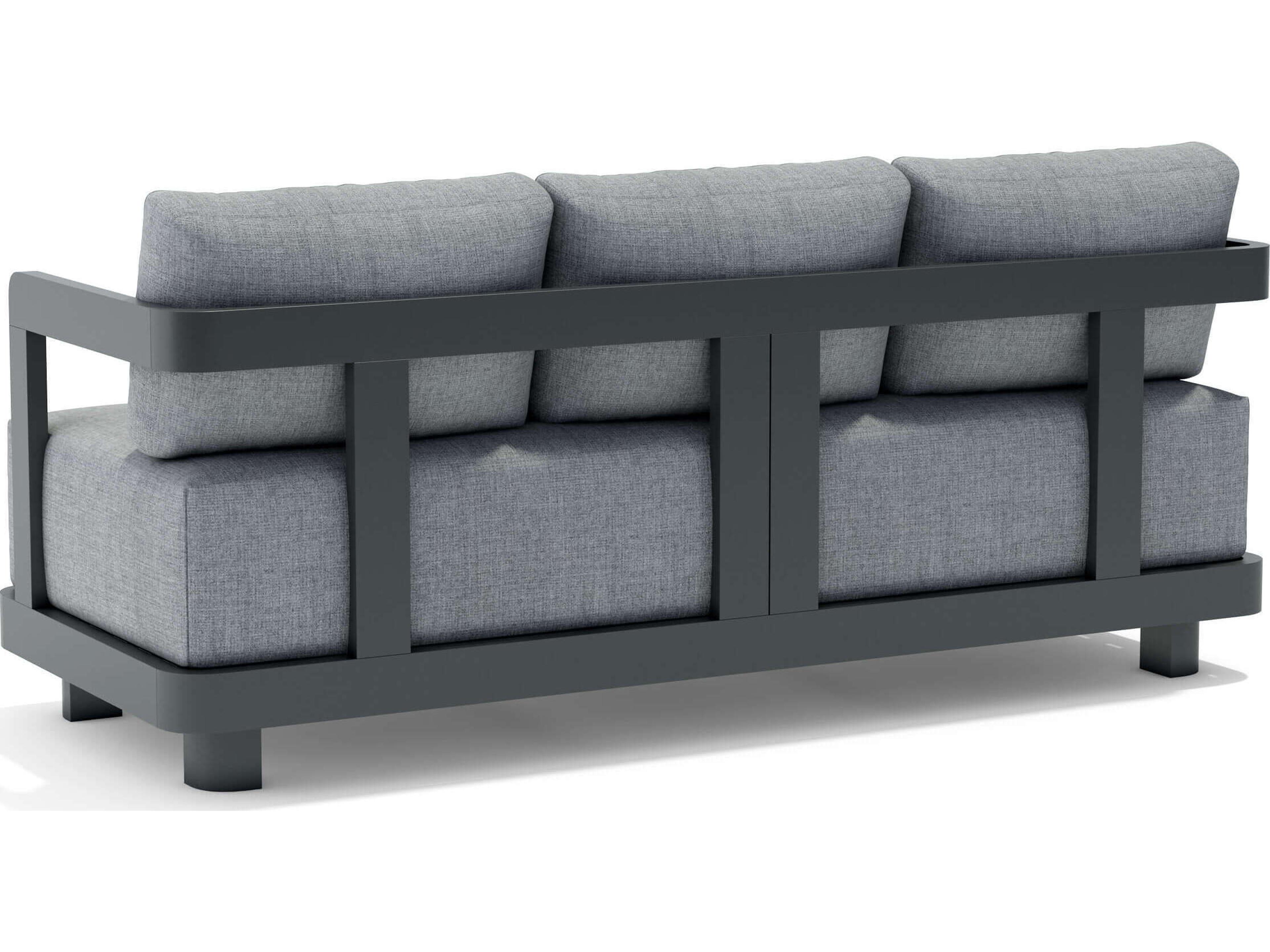 Anderson Teak Granada Aluminum Dark Grey Deep Seating Patio Sofa