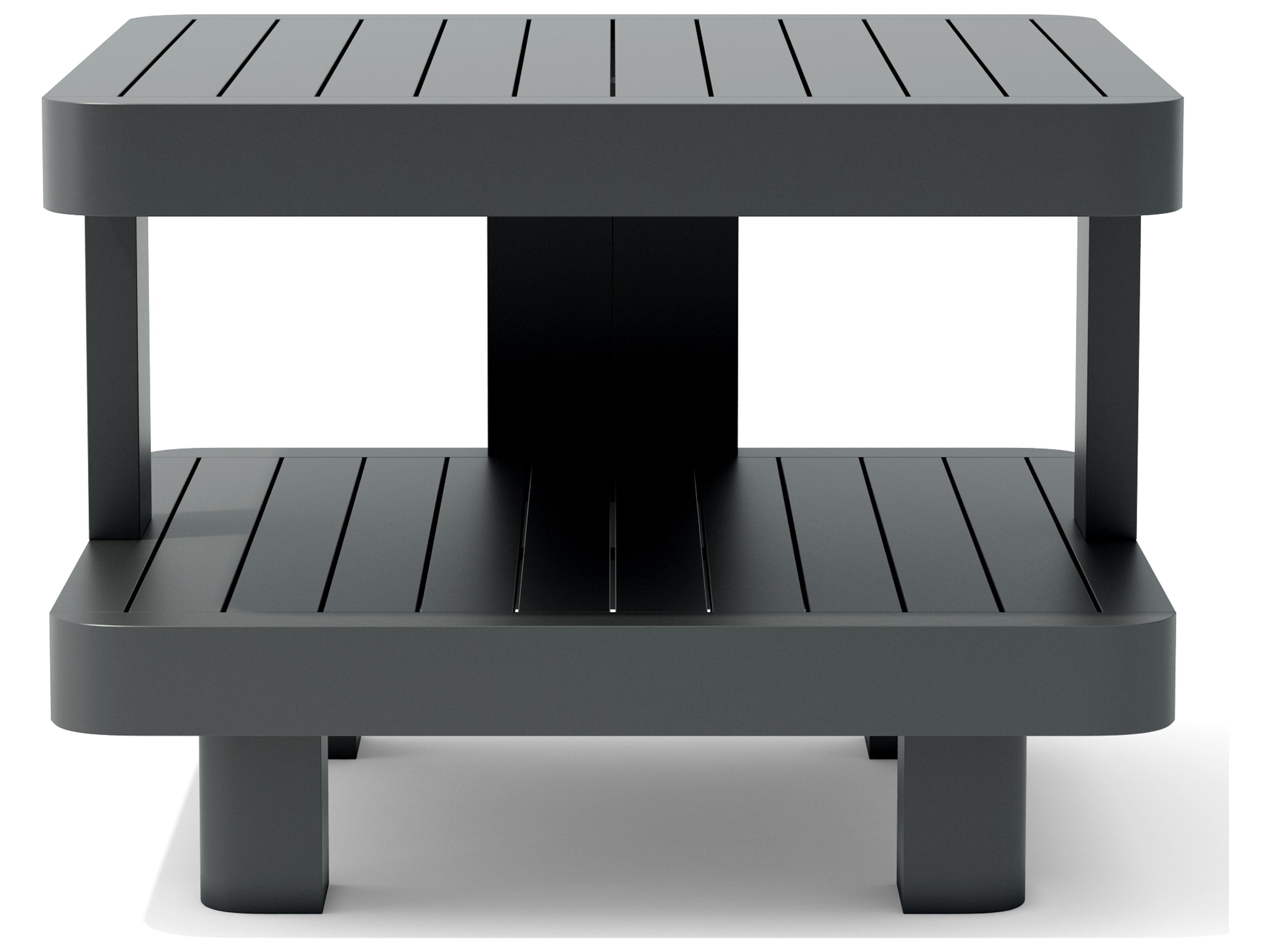 Anderson Teak Granada Aluminum Dark Grey Square Patio End Table