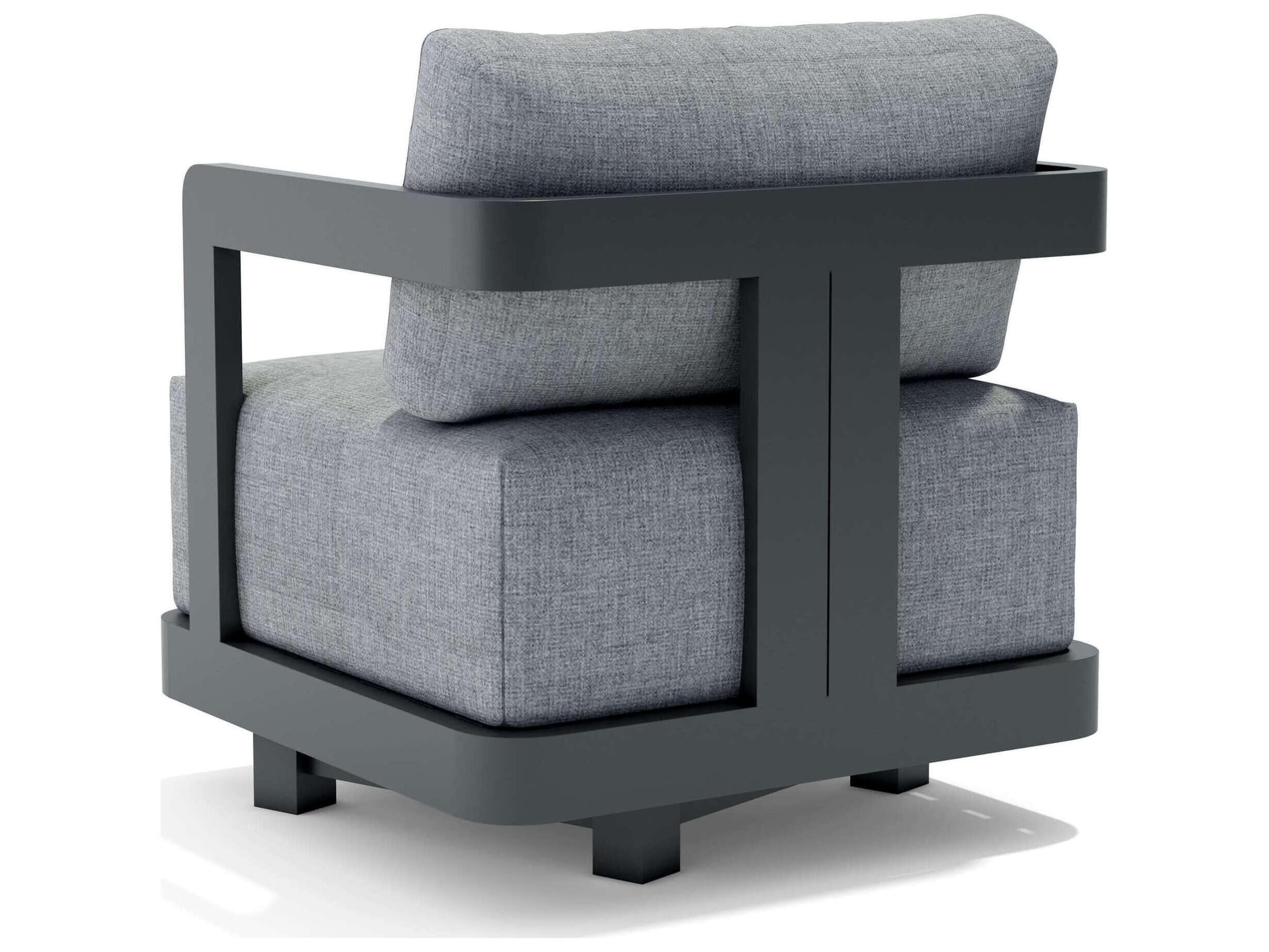 Anderson Teak Granada Aluminum Dark Grey Deep Seating Swivel Patio Lounge Chair