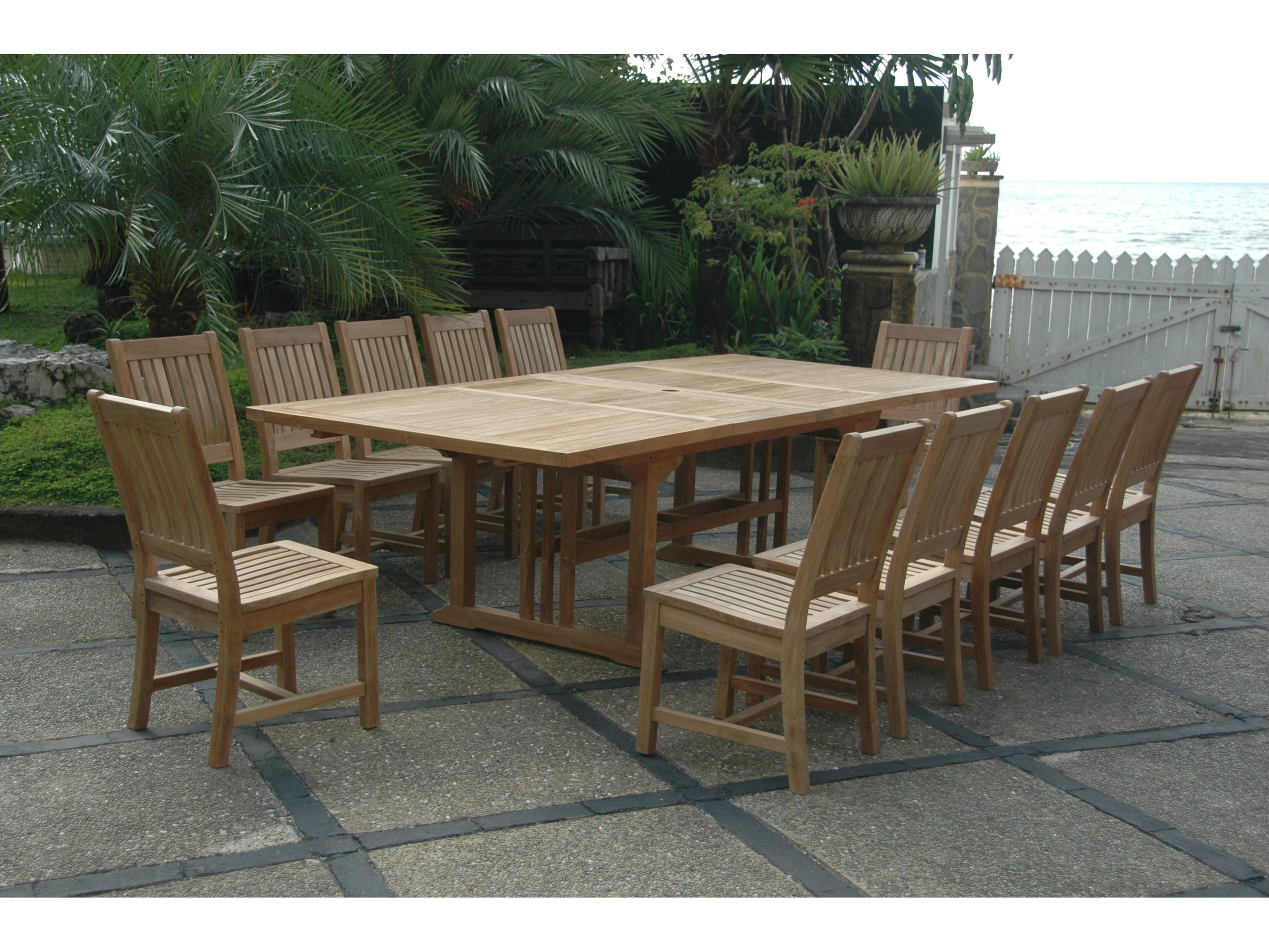 Anderson Teak Sahara Rialto 13-Piece Rectangular Outdoor Patio Dining Set