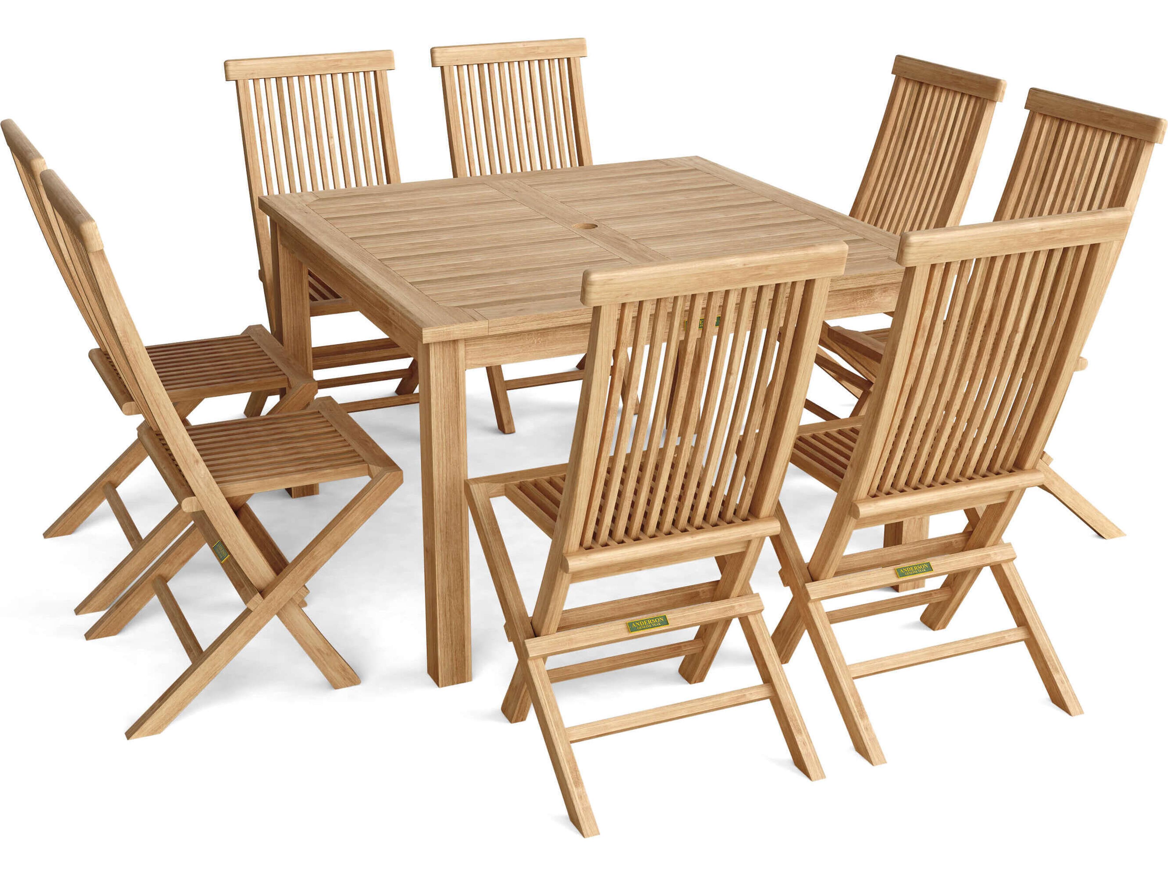 Windsor Classic Chair 9-Piece Folding Outdoor Dining Set