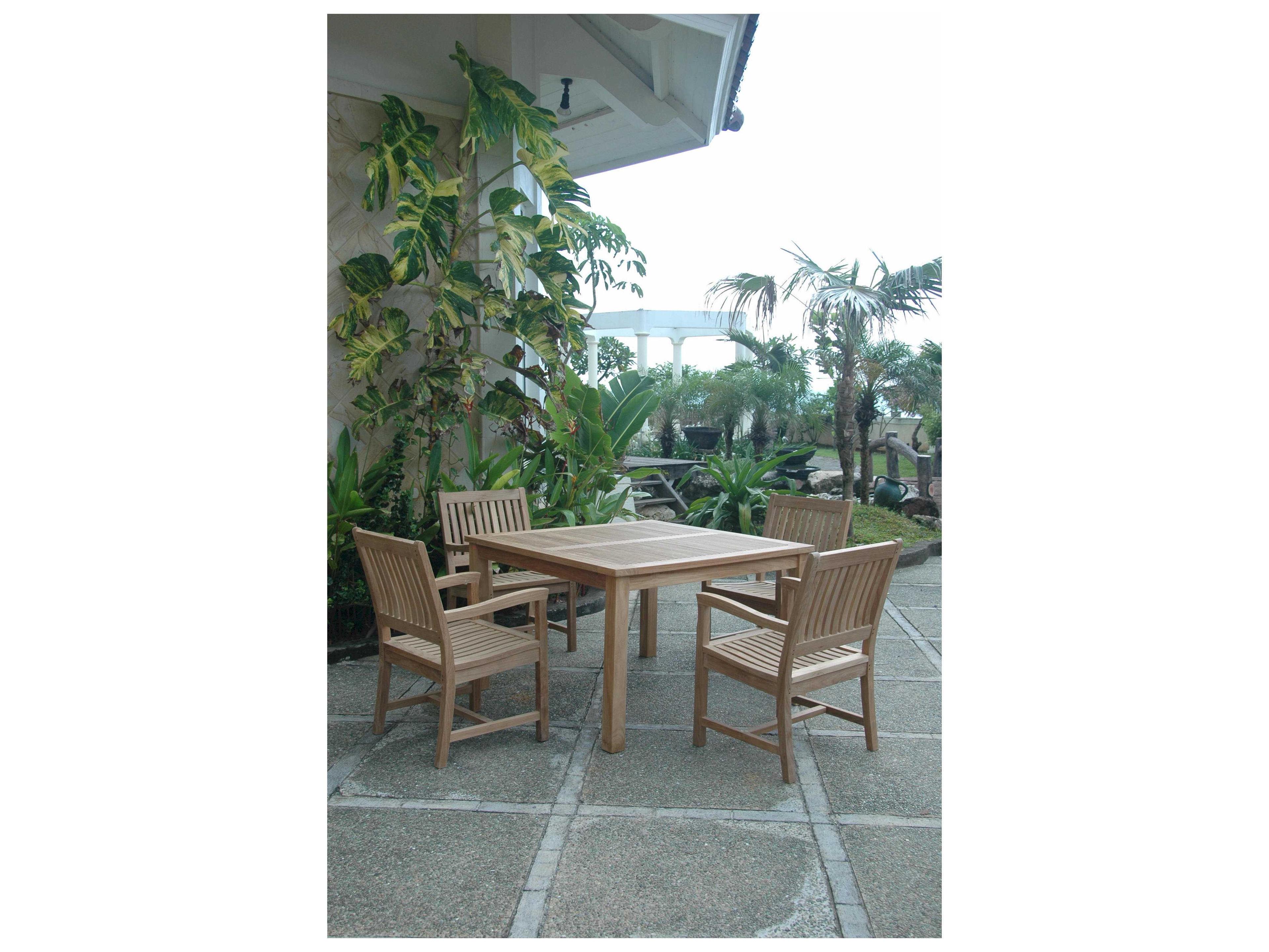 Anderson Teak Windsor Rialto Armchair 5-Piece Outdoor Dining Set