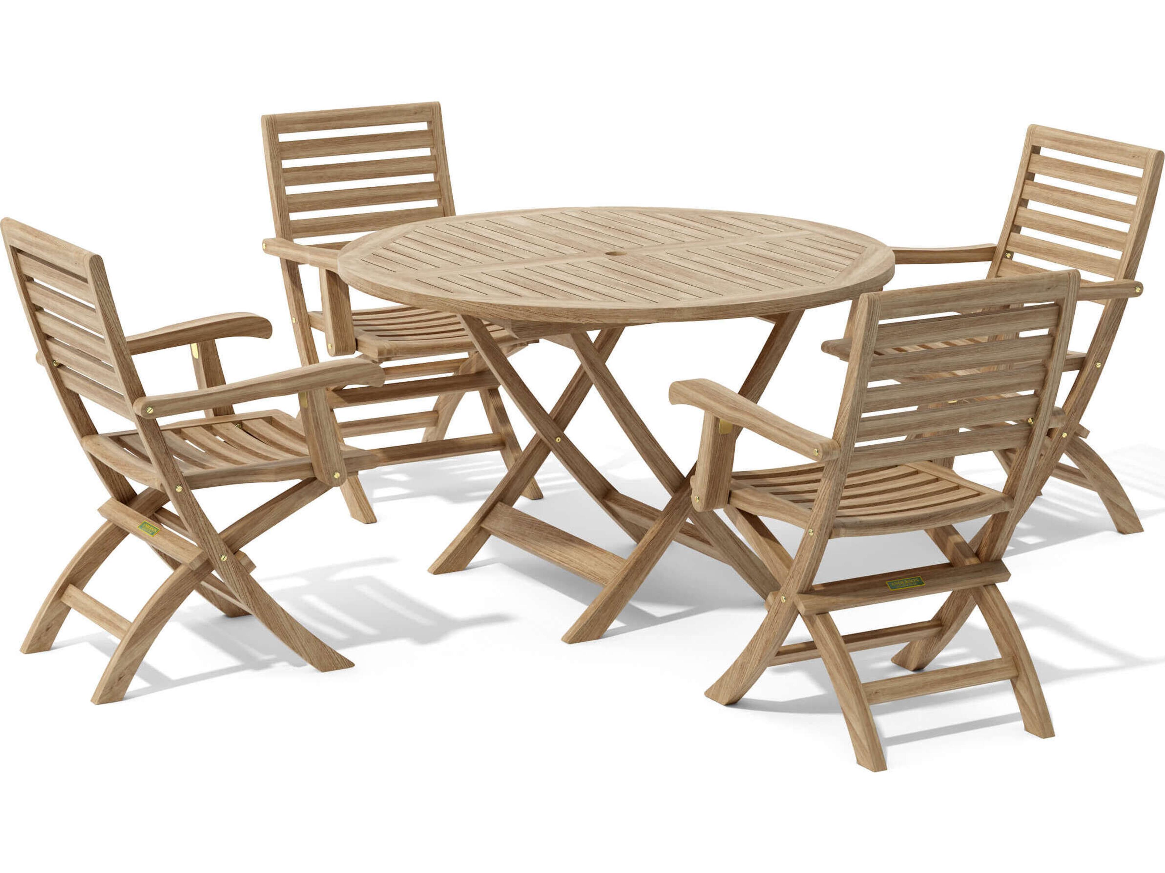 Anderson Teak Andrew Bahama 5-Piece Folding Patio Dining Set