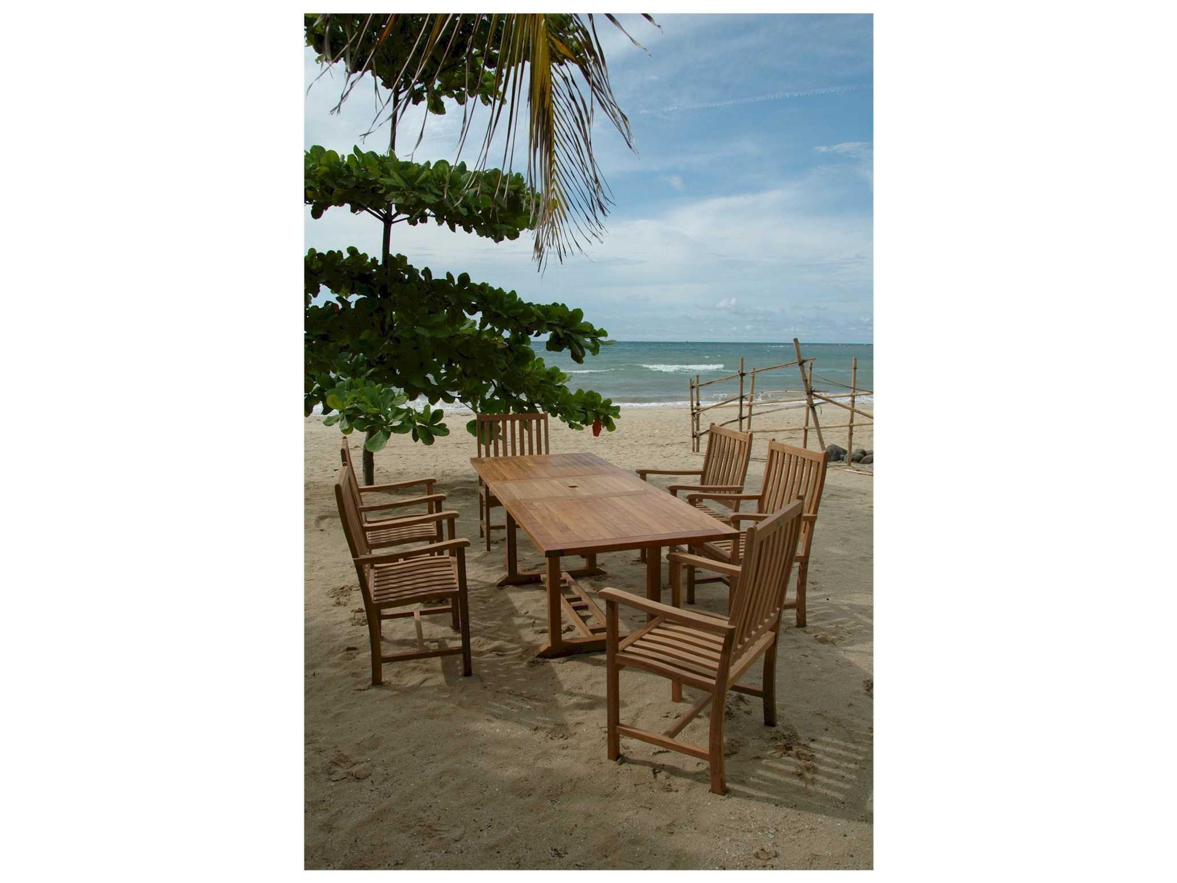 Anderson Teak Bahama Wilshire Armchair 7-Piece Extension Patio Dining Set