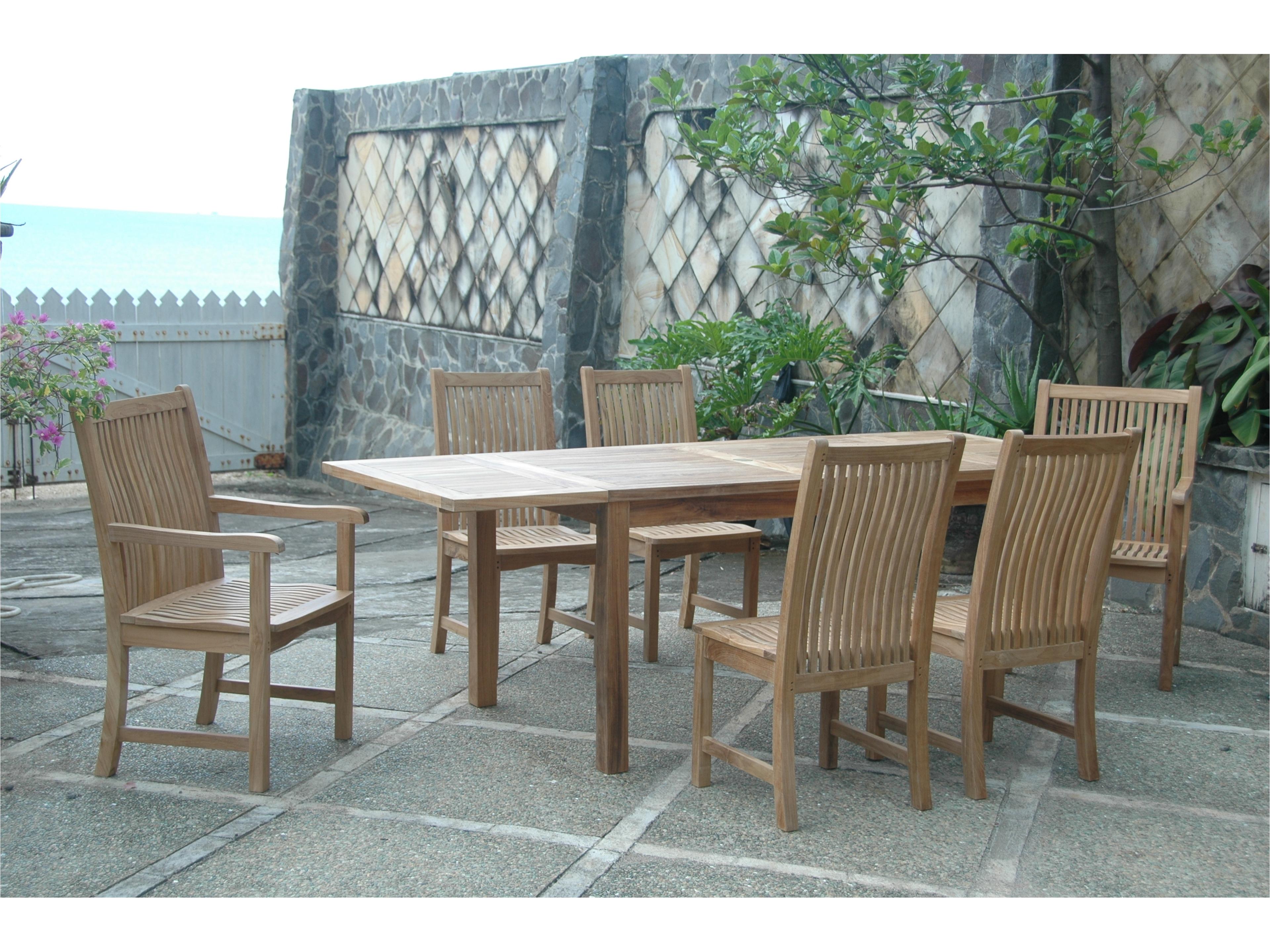 Anderson Teak Bahama Chicago 7-Piece Outdoor Patio Dining Set Chair B