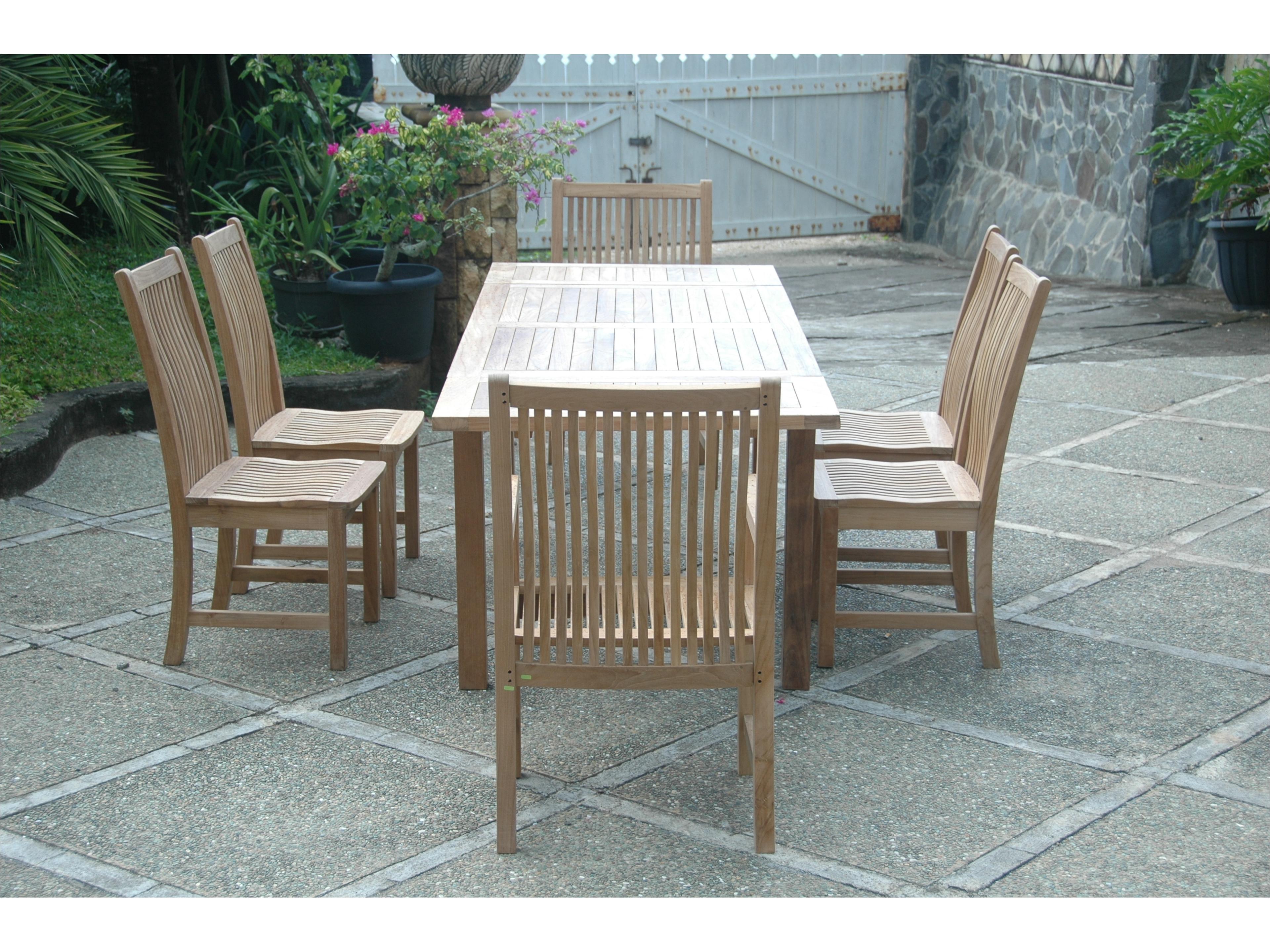 Anderson Teak Bahama Chicago 7-Piece Outdoor Patio Dining Set Chair B