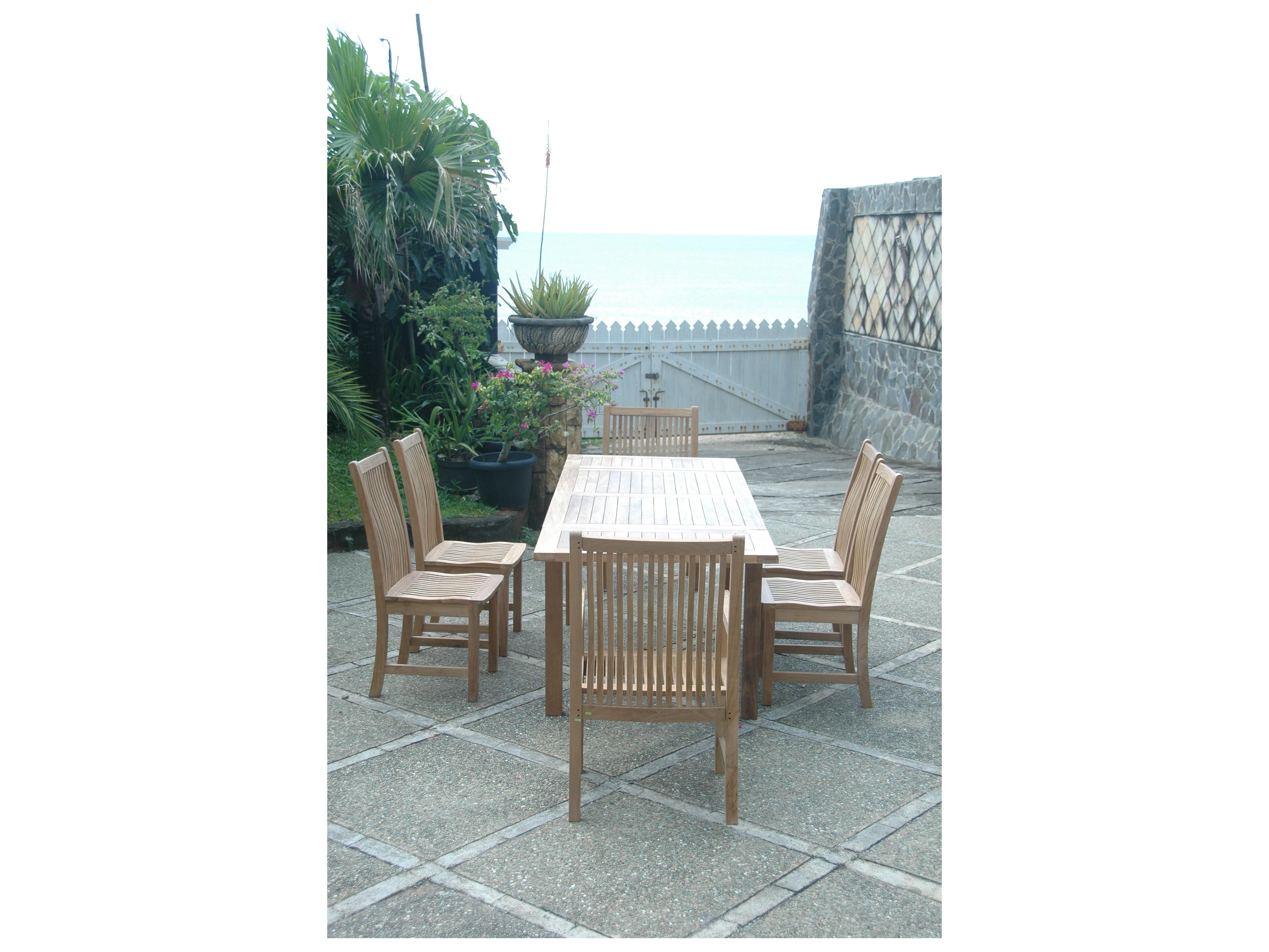 Anderson Teak Bahama Chicago 7-Piece Outdoor Patio Dining Set Chair B