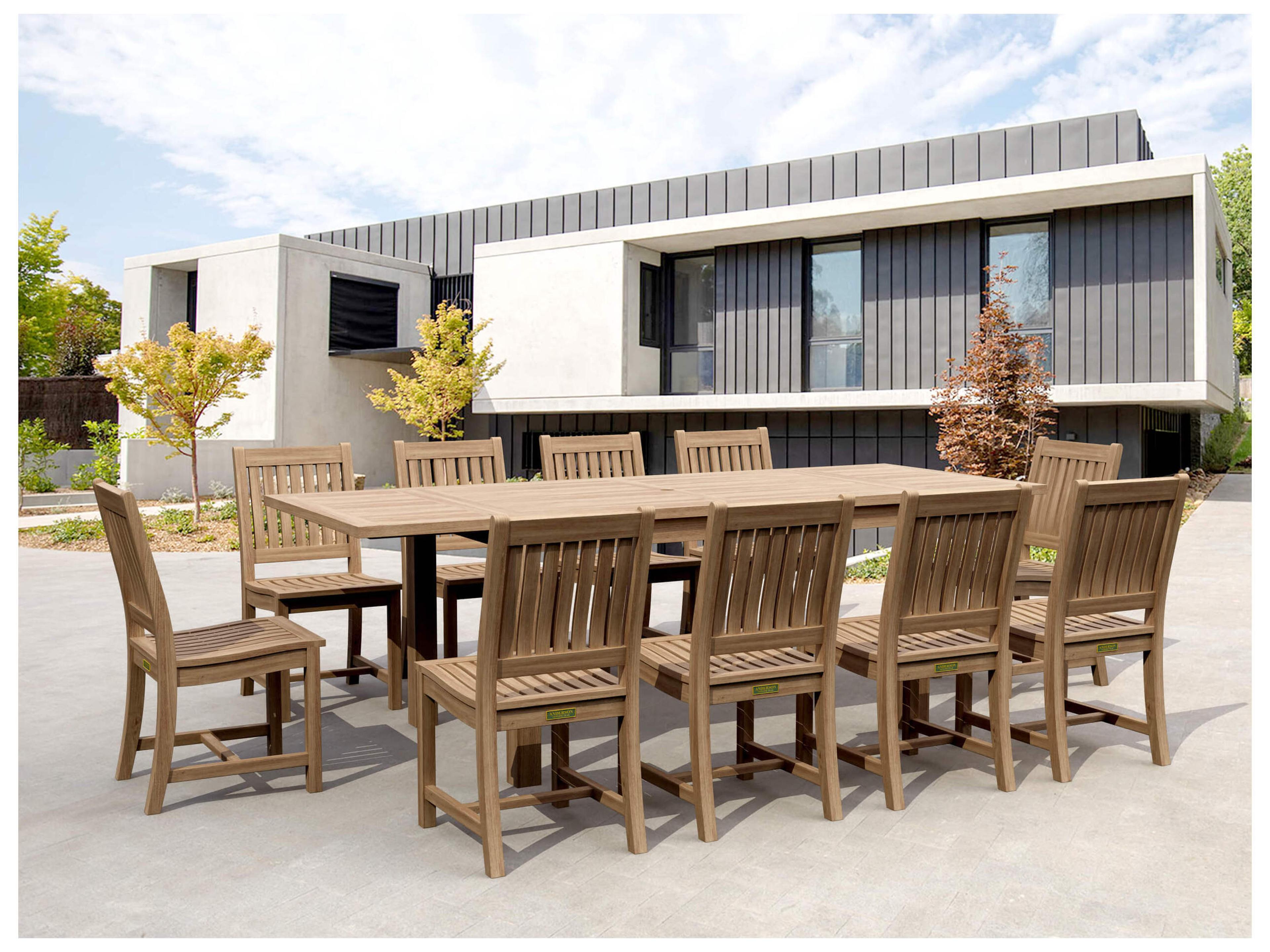 Anderson Teak Bahama Rialto 11-Piece Rectangular Outdoor Dining Set