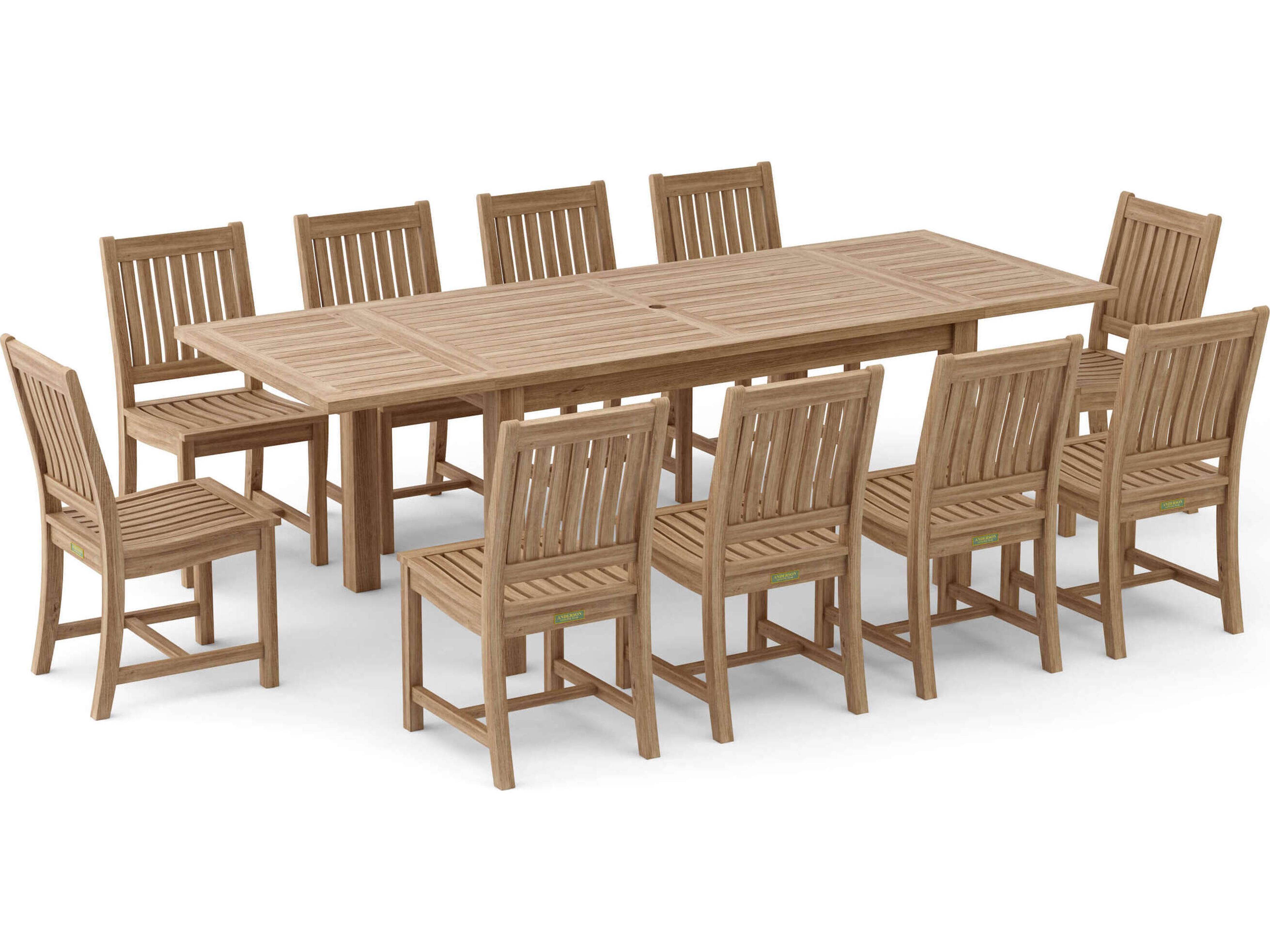 Anderson Teak Bahama Rialto 11-Piece Rectangular Outdoor Dining Set