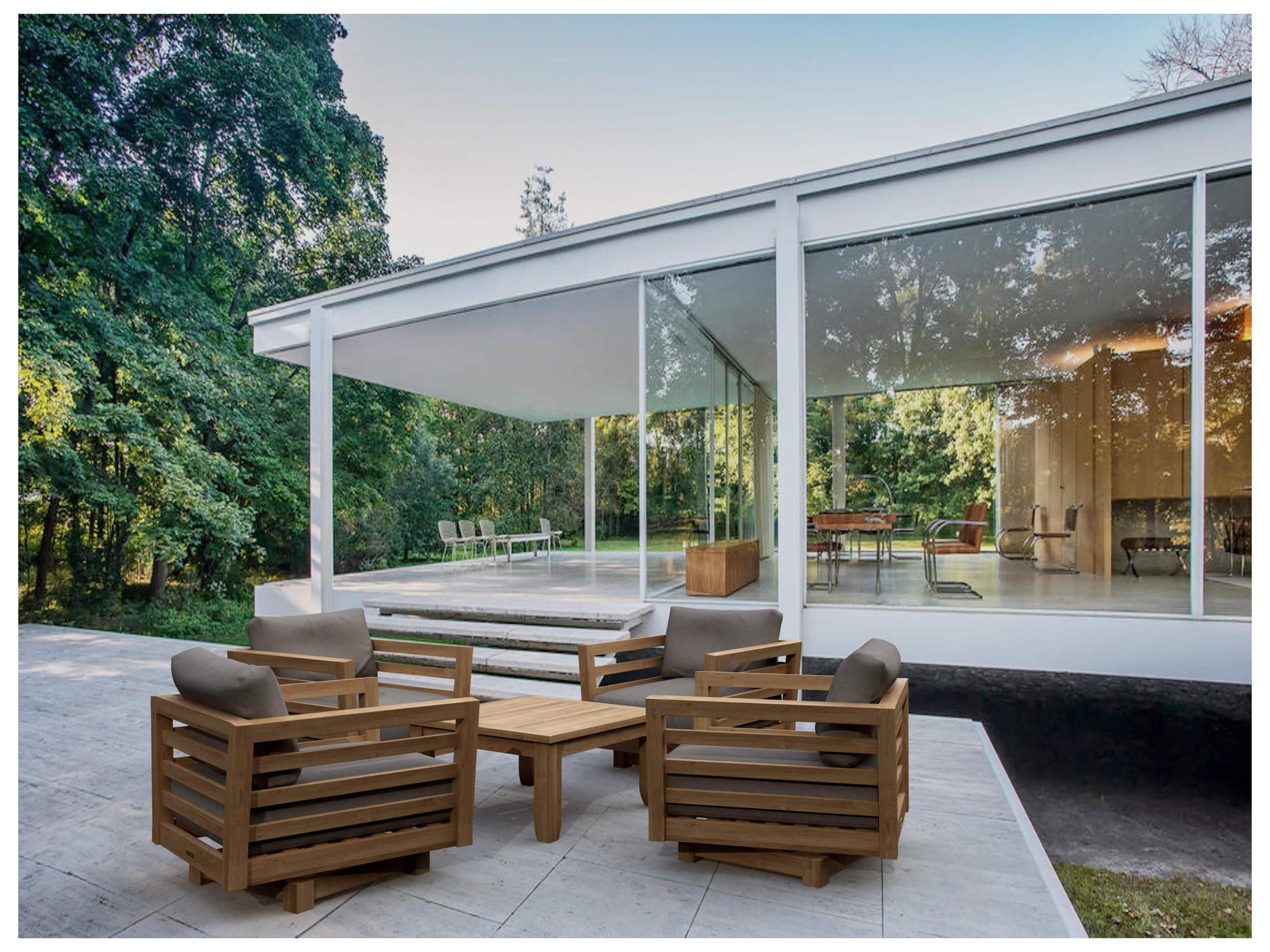 Anderson Teak Cordoba Deep Seating 5 Piece Outdoor Patio Lounge Set