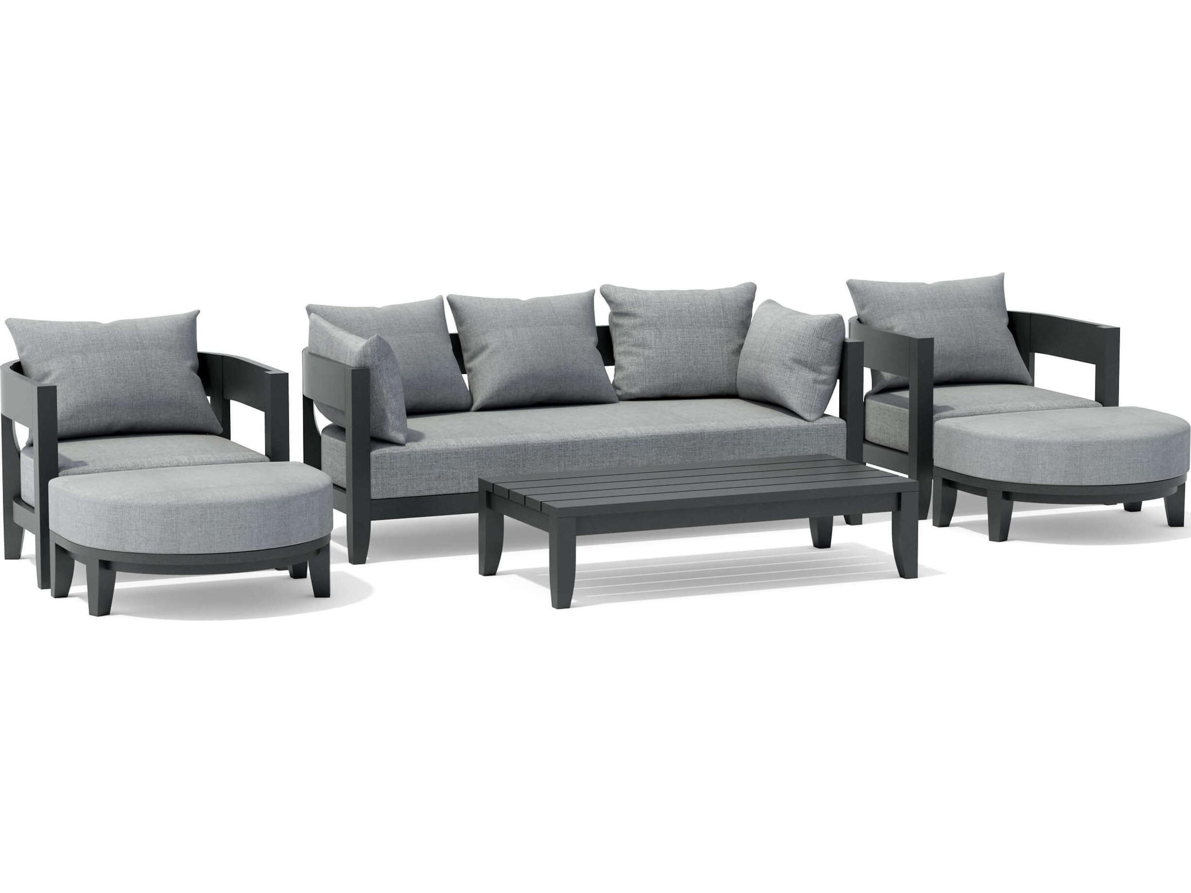 Anderson Teak Coronado Aluminum 6 Piece Deep Seating Outdoor Lounge Set