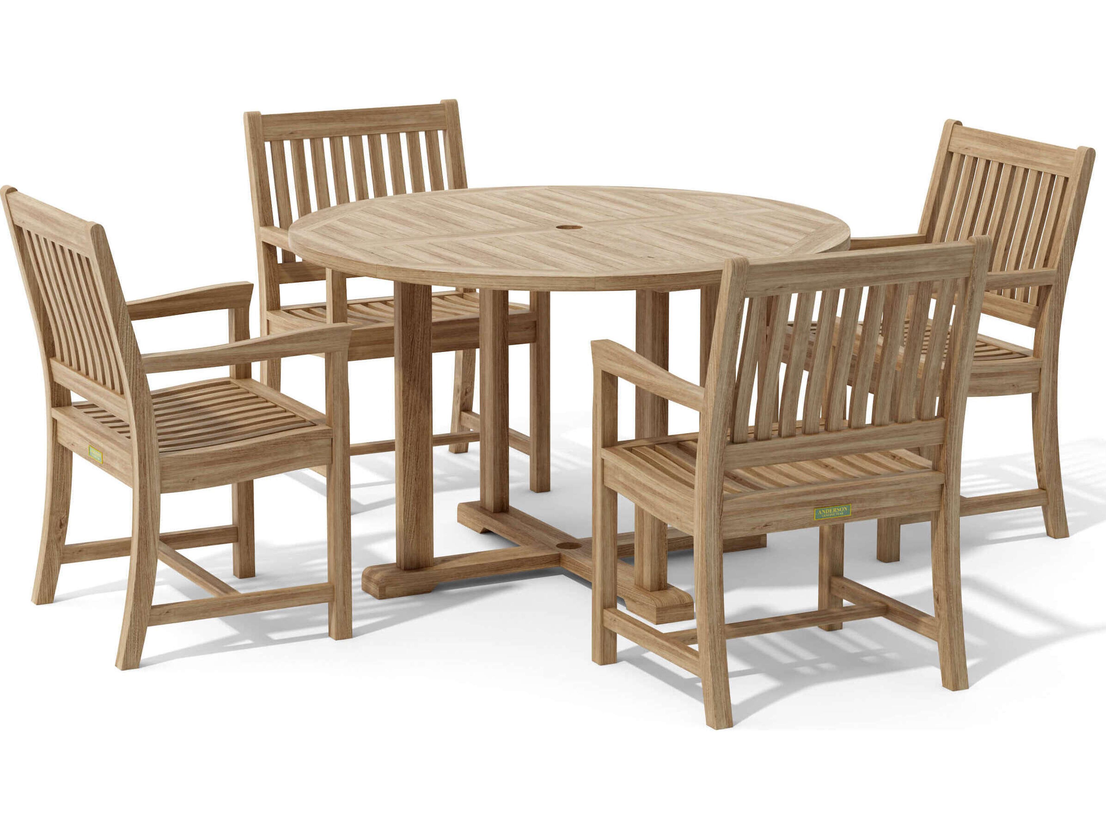 Anderson Teak Tosca Rialto Armchair 5-Piece Patio Dining Set