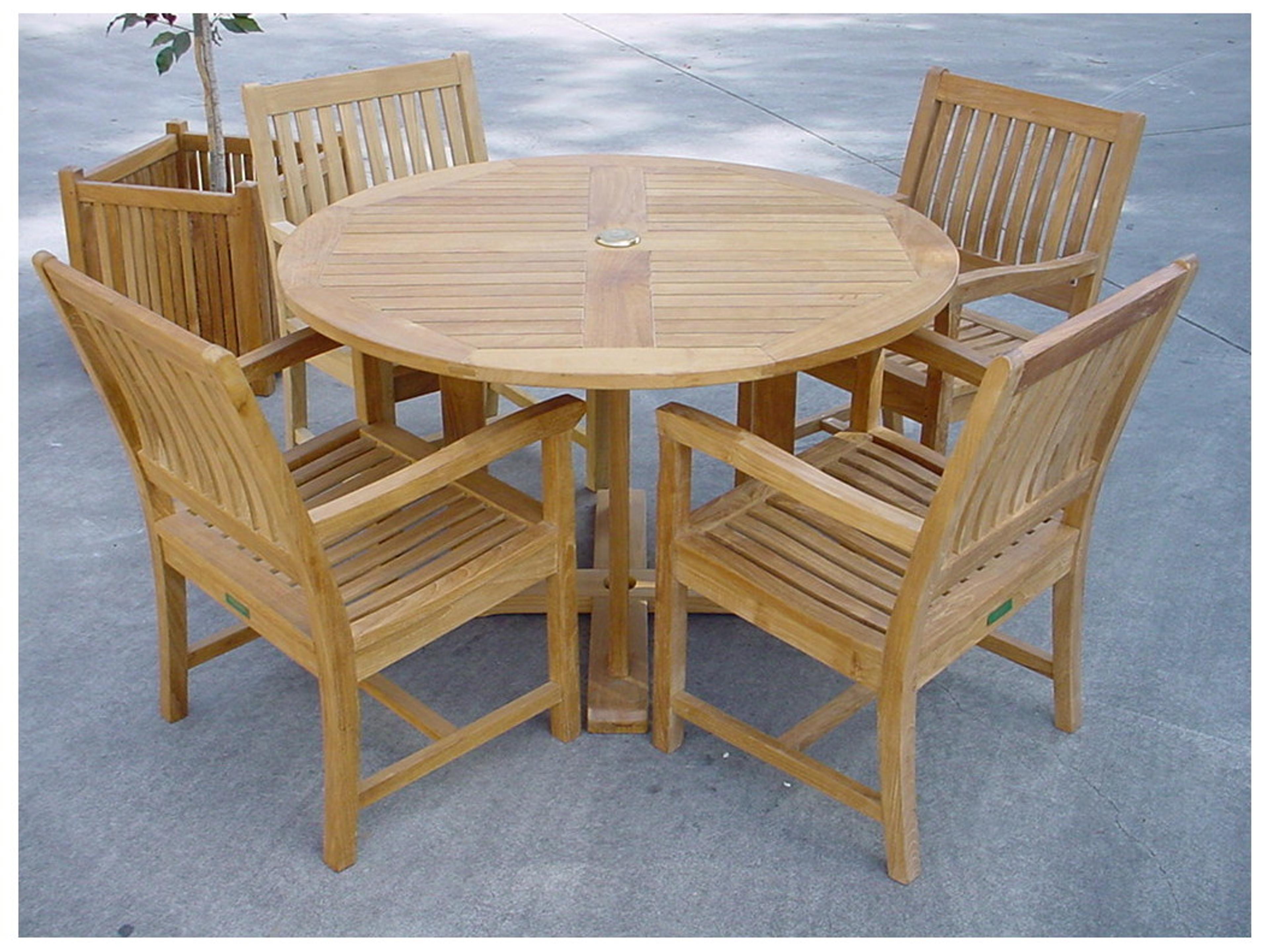 Anderson Teak Tosca Rialto Armchair 5-Piece Patio Dining Set