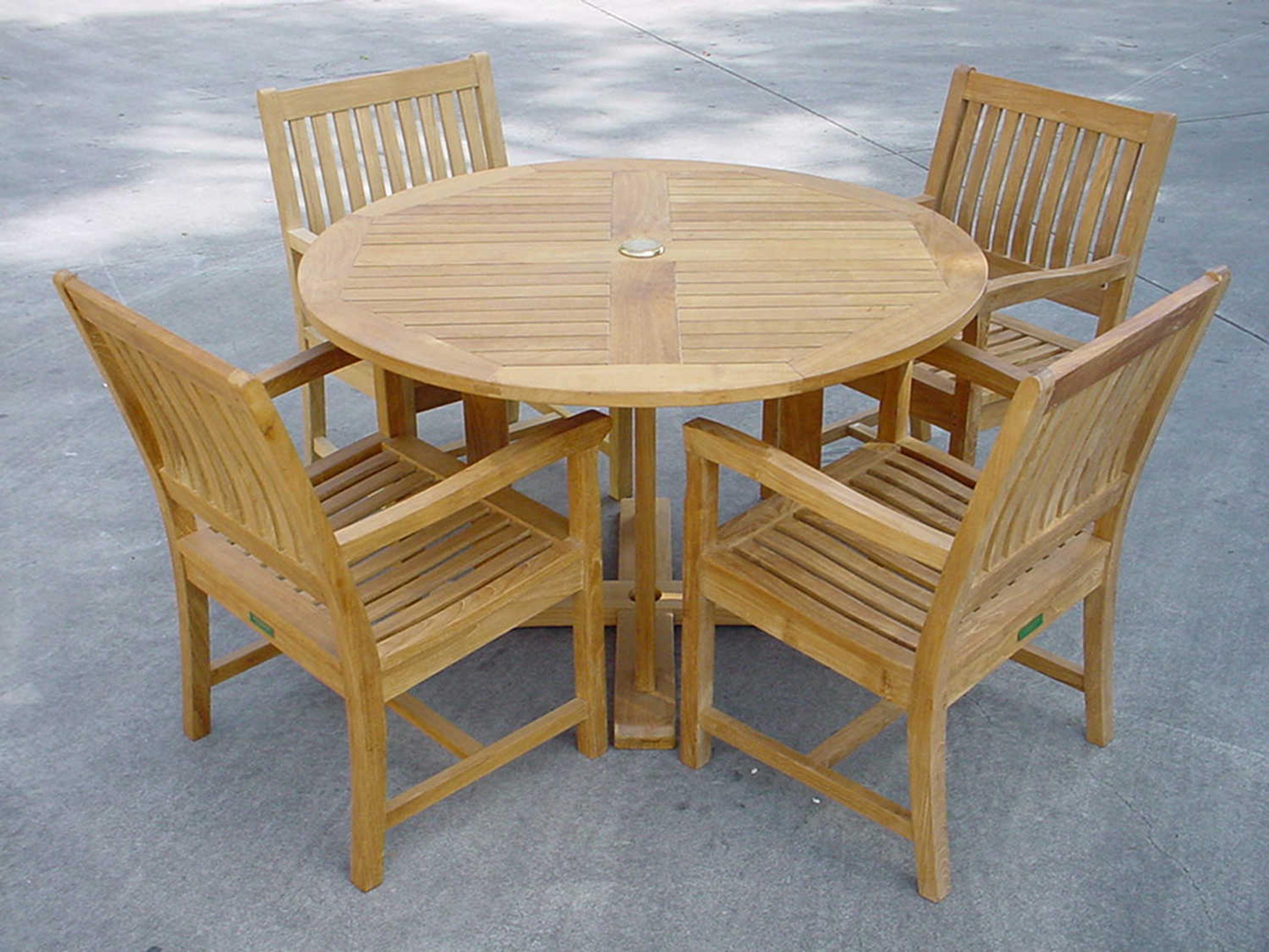 Anderson Teak Tosca Rialto Armchair 5-Piece Patio Dining Set