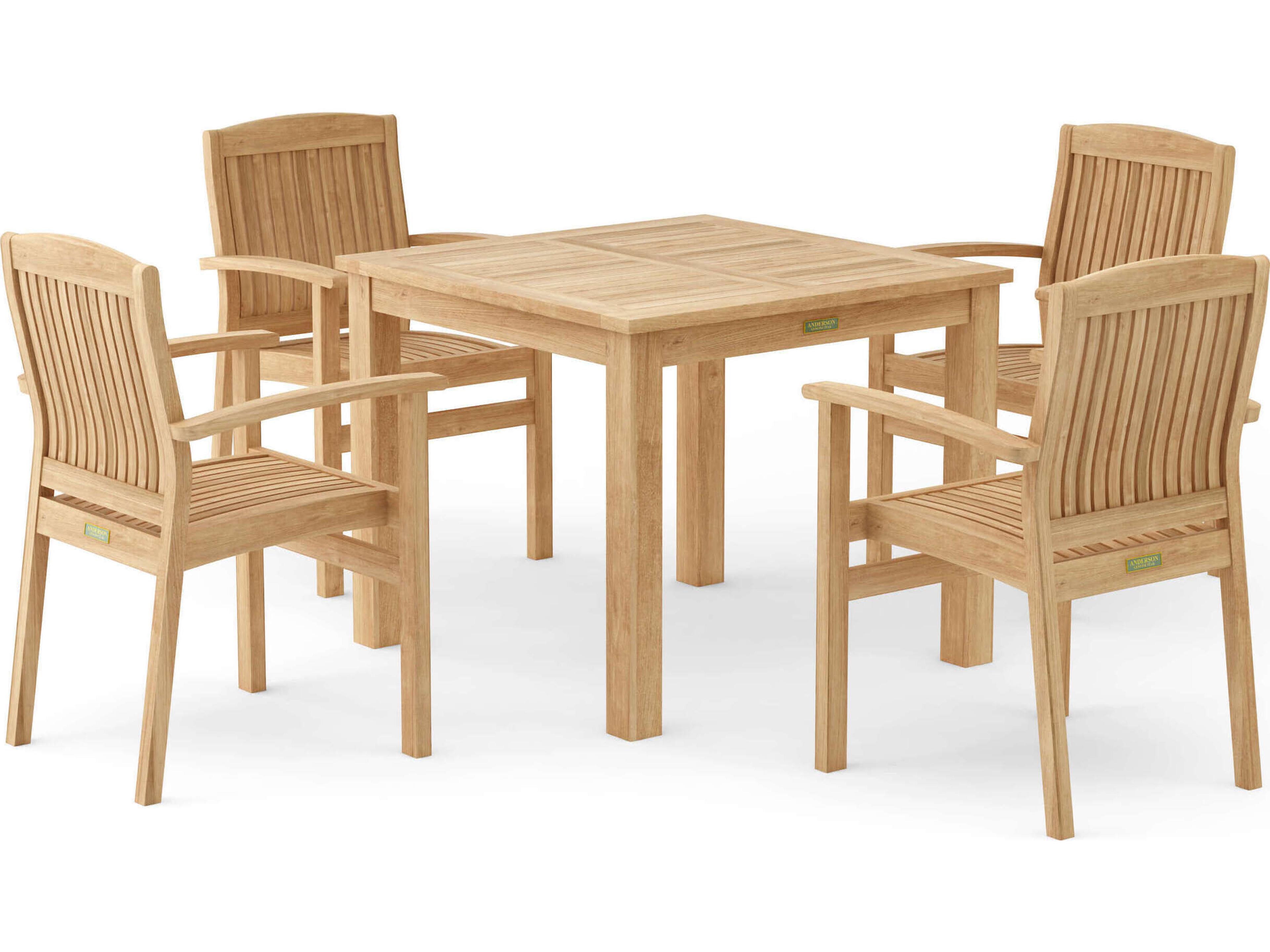 Anderson Teak Bahama Sahara Natural 5 Piece Bistro Set