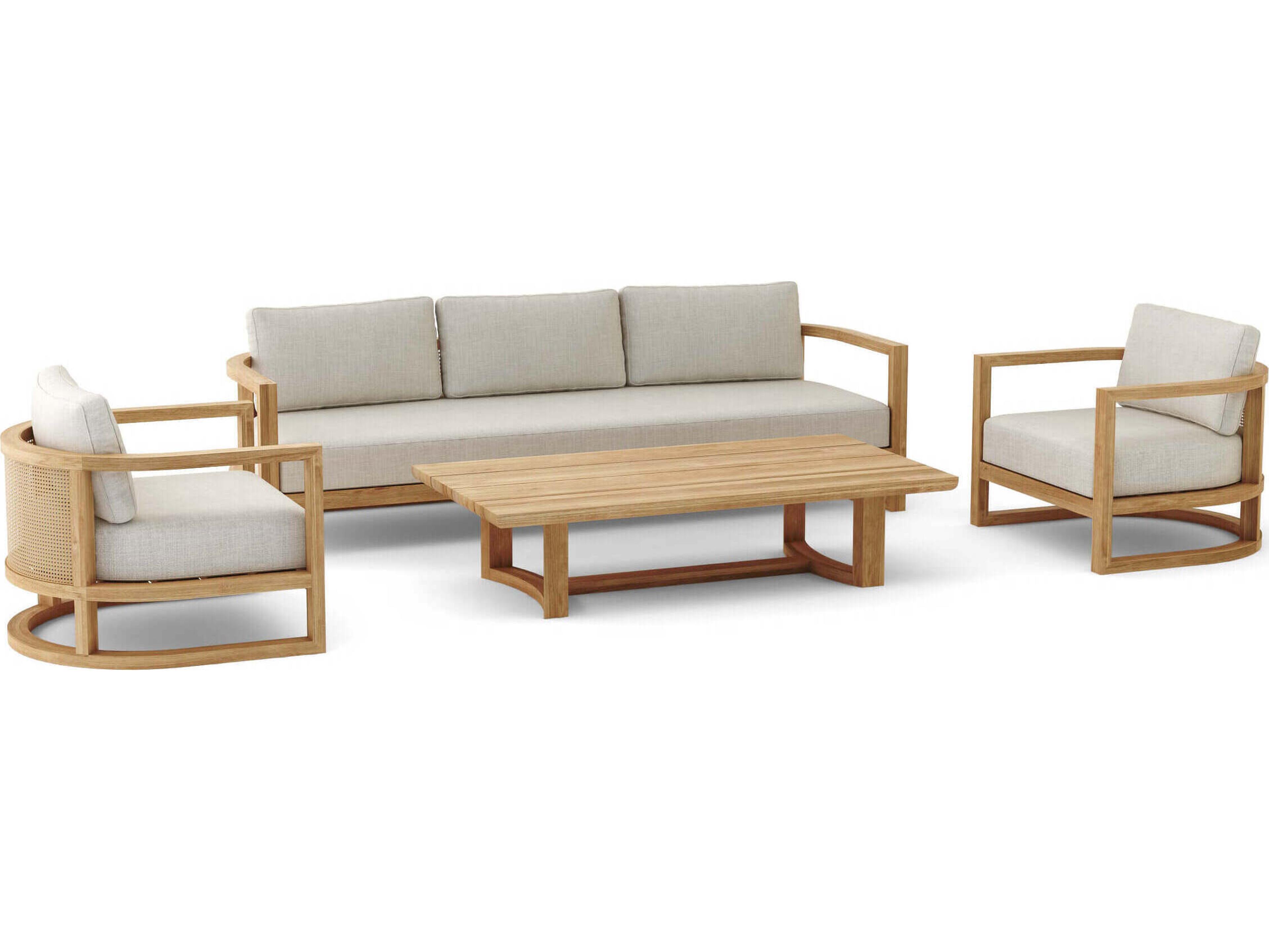 Anderson Teak Junus Natural 4 Piece Outdoor Patio Lounge Set