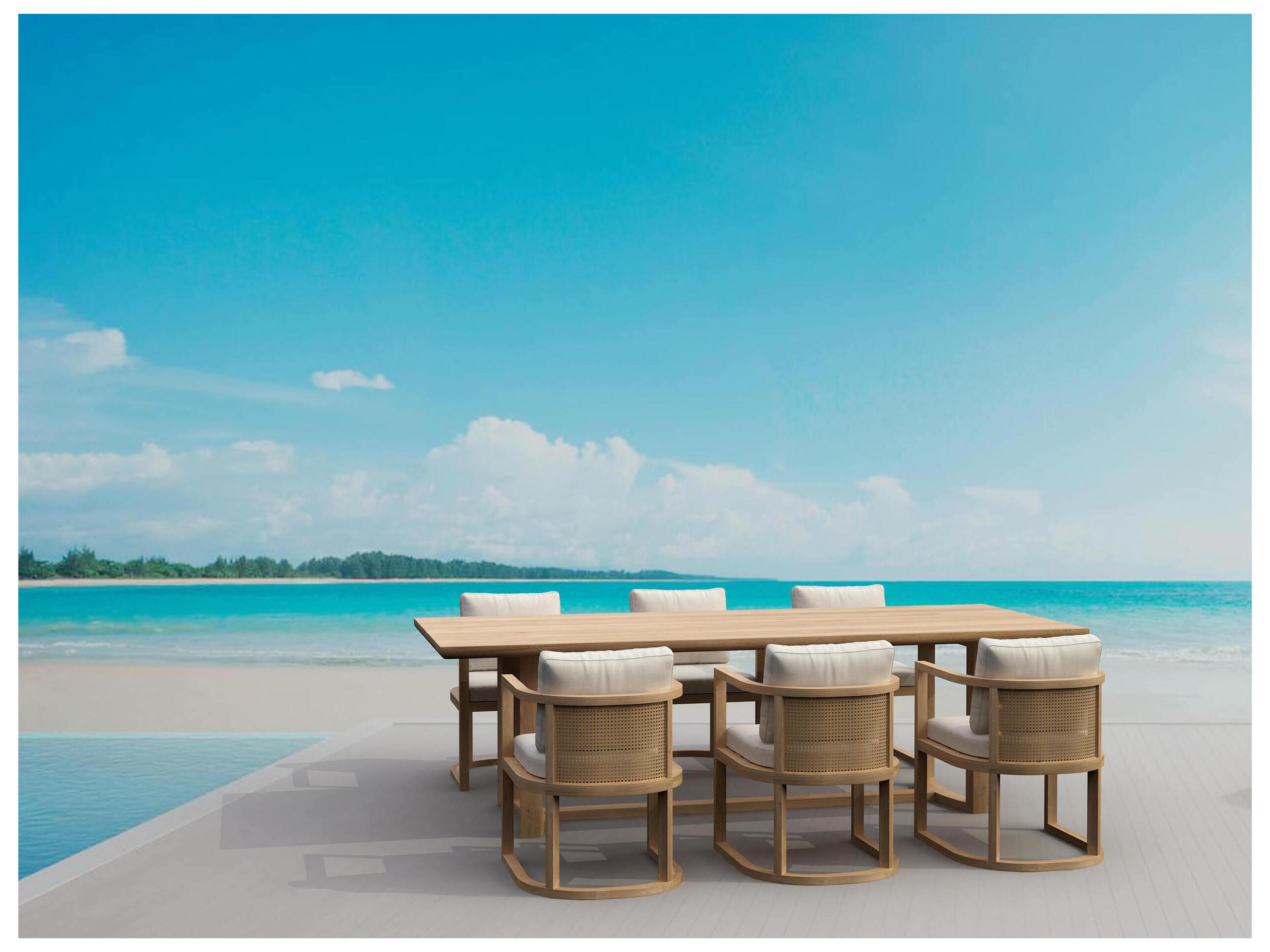 Junus Natural 7 Piece Outdoor Patio Dining Set