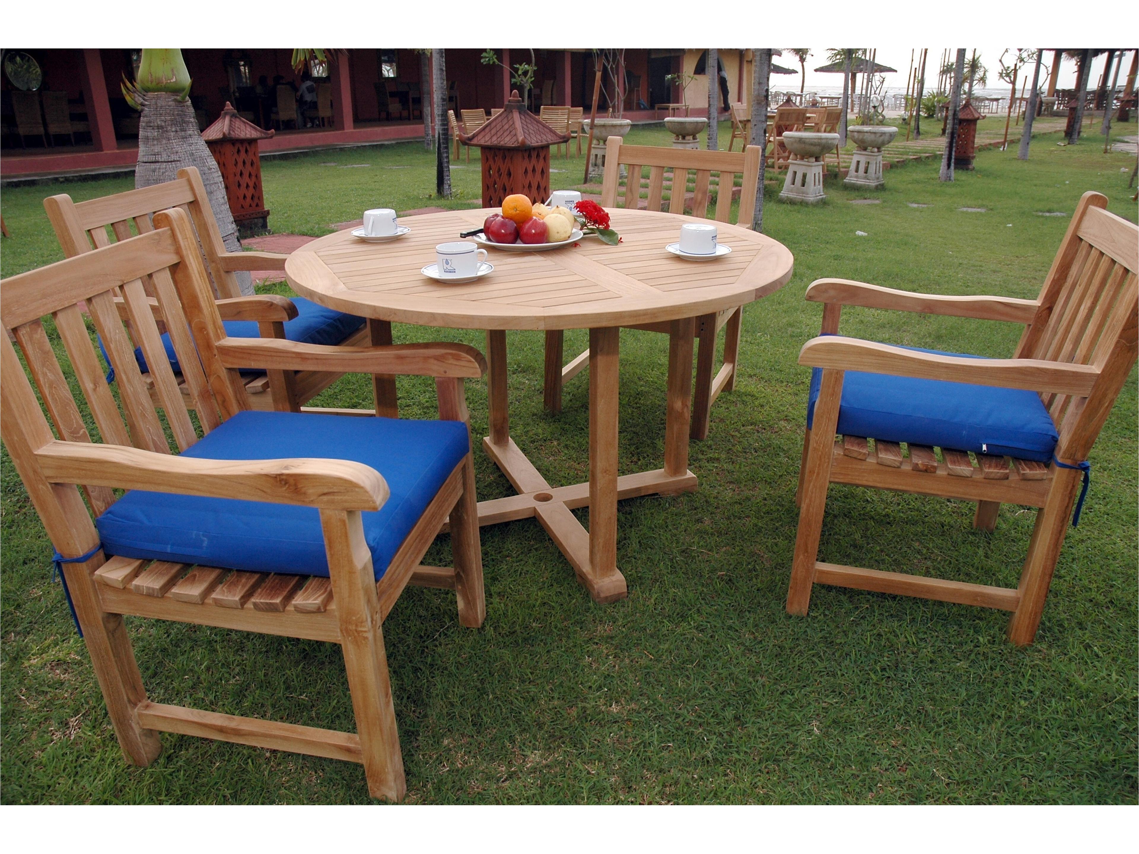 Anderson Teak Tosca Classic Armchair 5-Piece Outdoor Patio Dining Set