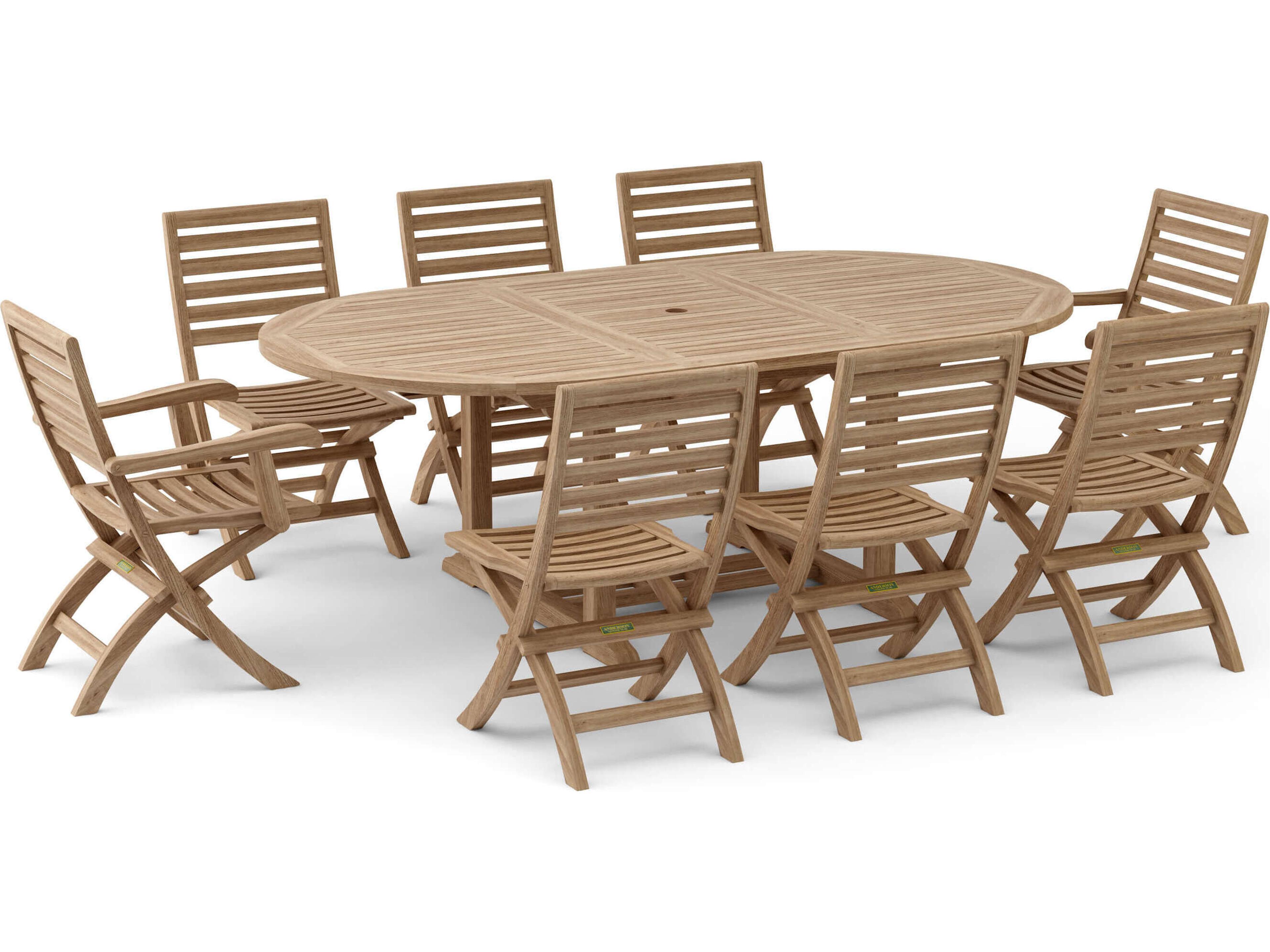Anderson Teak Bahama Andrew 9-Piece Outdoor Patio Dining Set