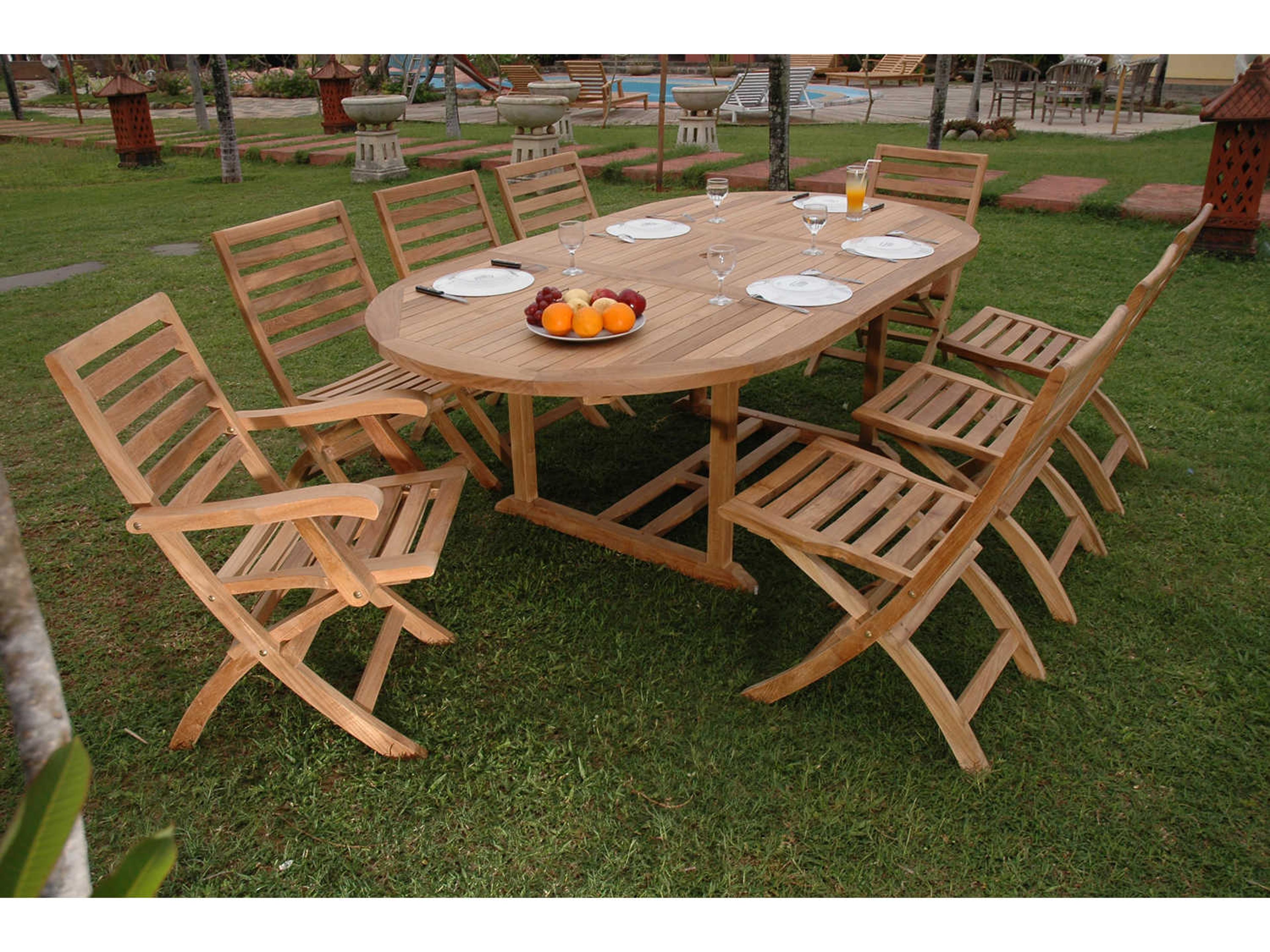 Anderson Teak Bahama Andrew 9-Piece Outdoor Patio Dining Set